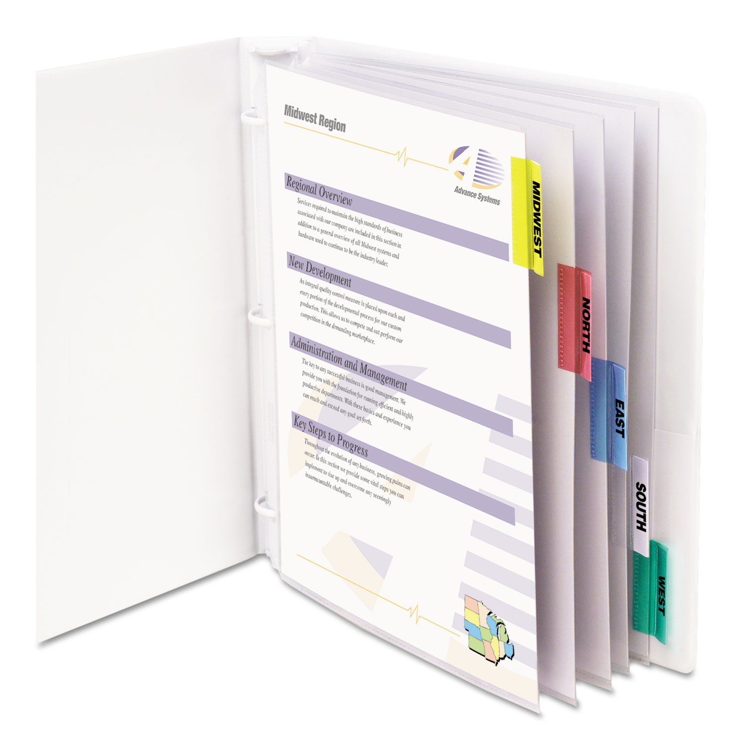 Sheet Protectors with Index Tabs Assorted Color Tabs, 2", 11 x 8.5, 5/Set