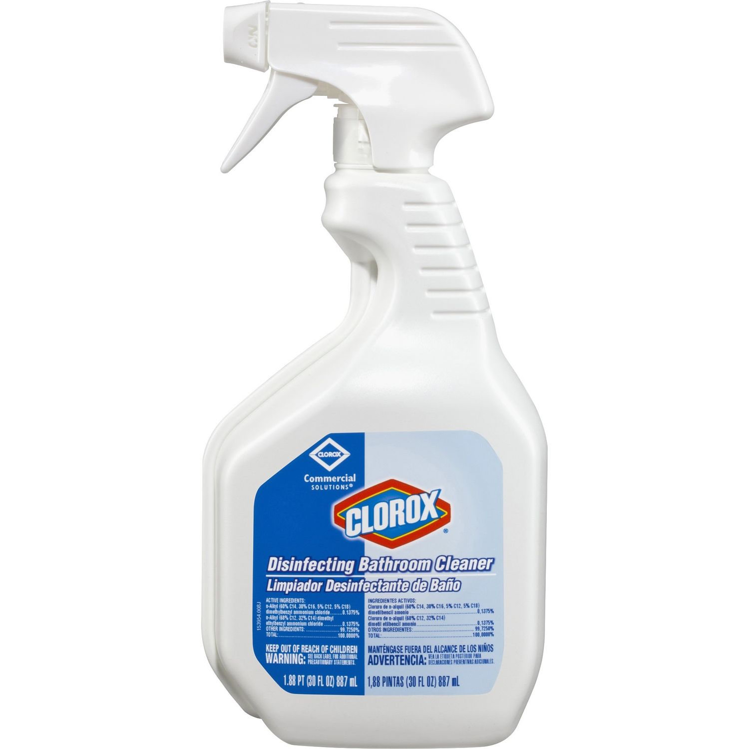 Disinfecting Bathroom Cleaner with Bleach Spray, 30 fl oz (0.9 quart), 216 / Bundle, White