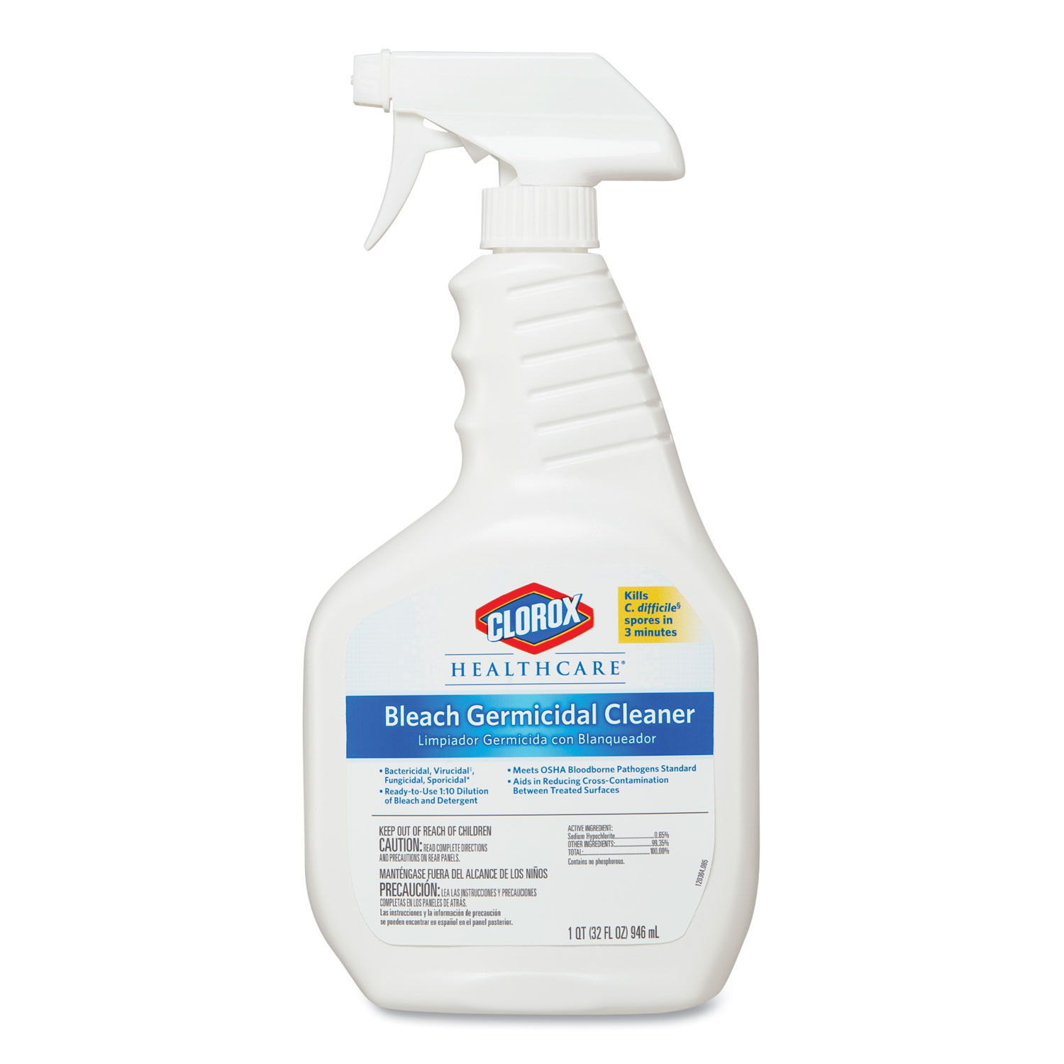 Bleach Germicidal Cleaner 32 oz Spray Bottle, 6/Carton