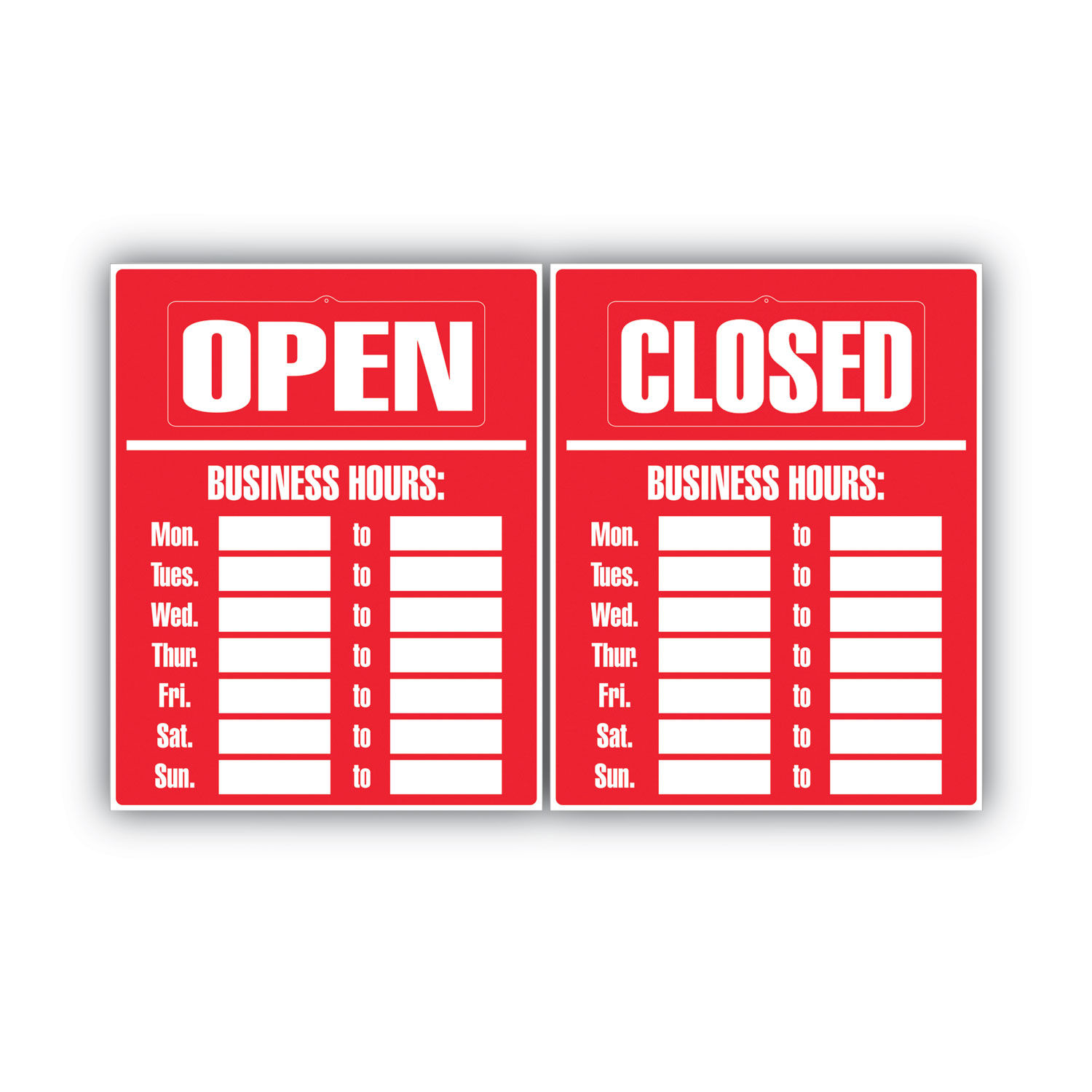 Business Hours Sign Kit 15 x 19, Red