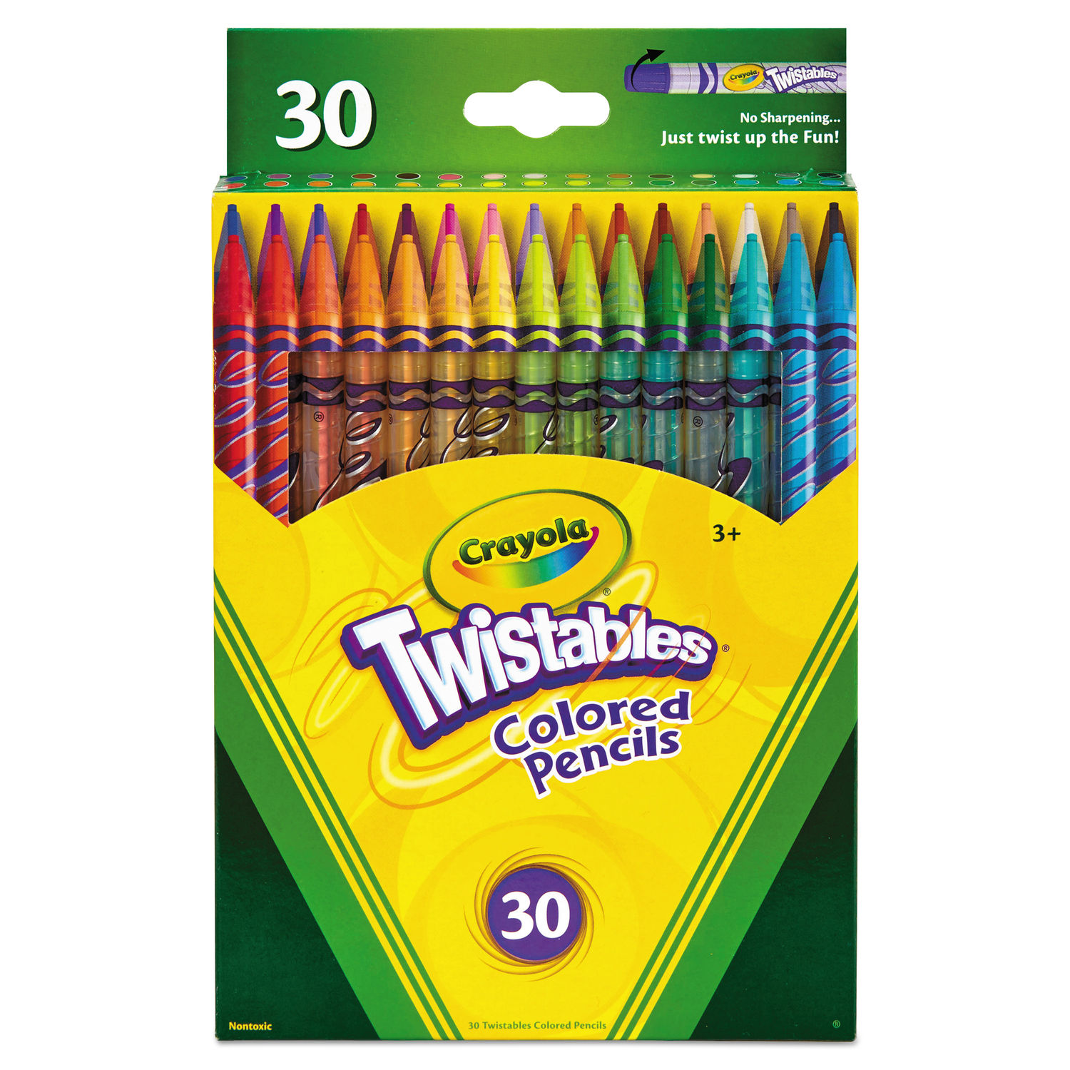 Twistables Colored Pencils 2 mm, 2B (#1), Assorted Lead/Barrel Colors, 30/Pack