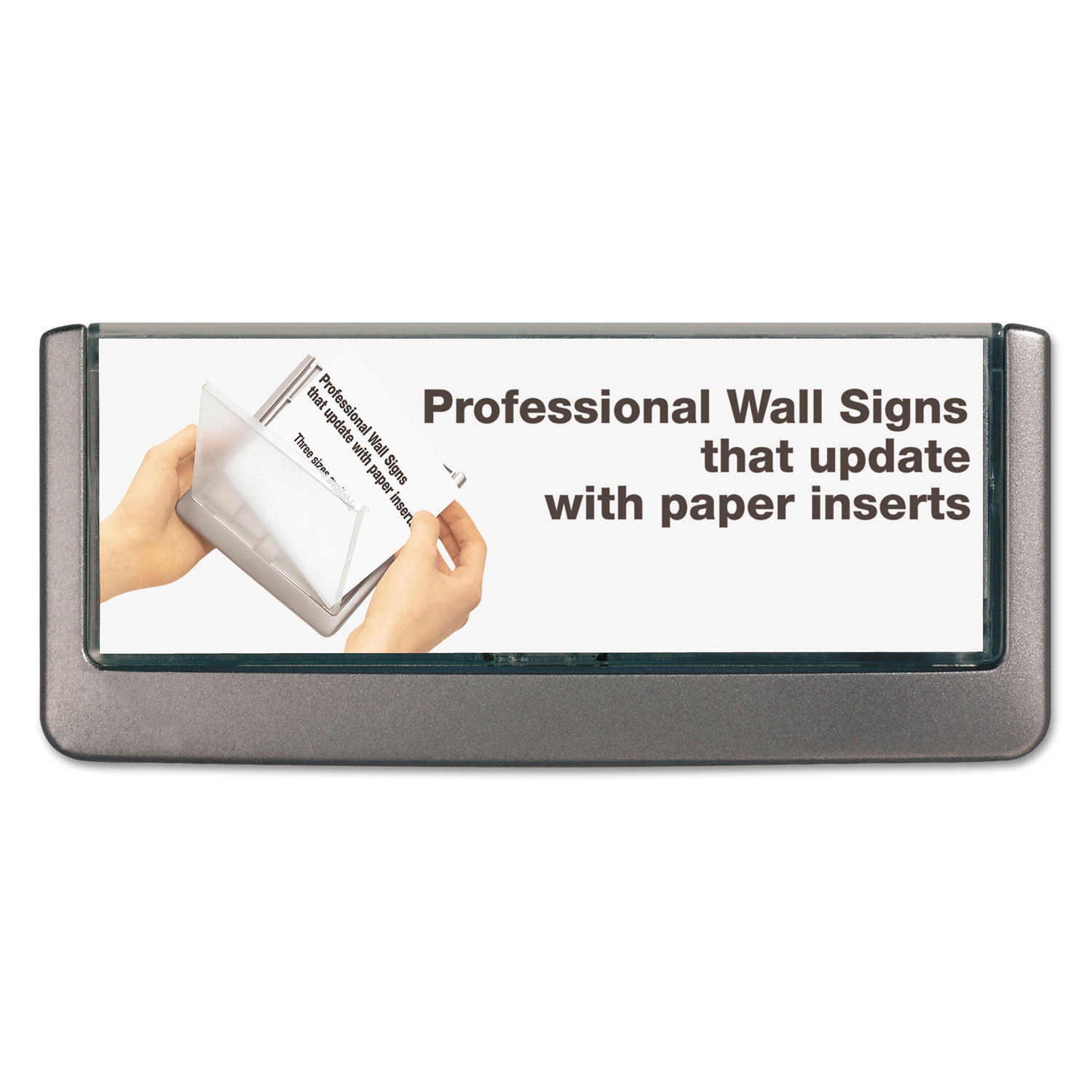Click Sign Holder For Interior Walls 6 3/4 X 5/8 X 3, Gray