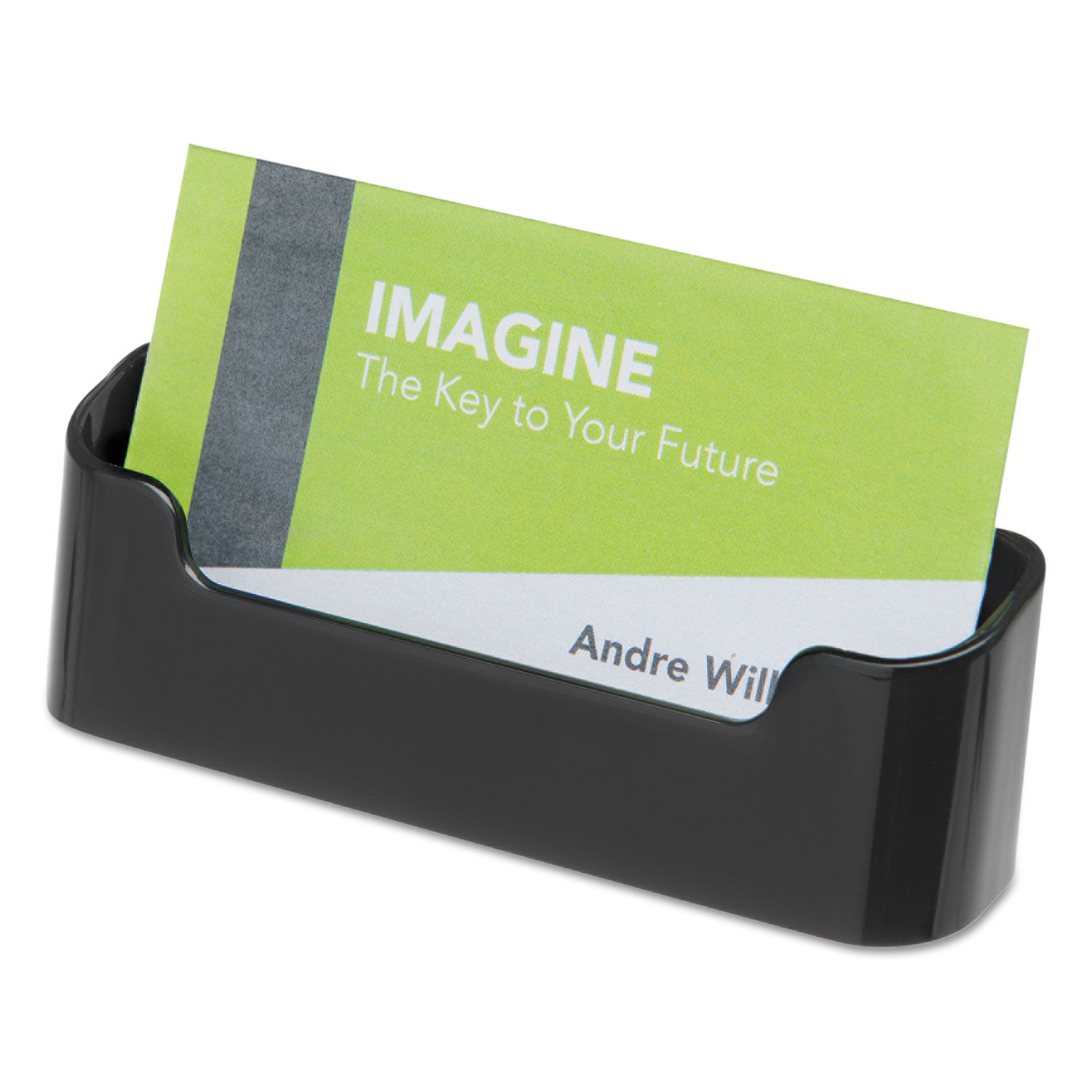 Recycled Business Card Holder Holds 50 2 x 3 1/2 Cards, Black