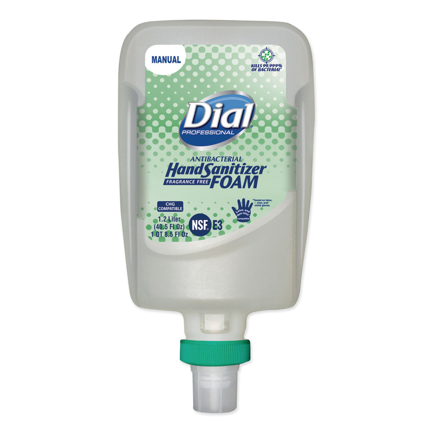 Antibacterial Foaming Hand Sanitizer Refill for FIT Manual Dispenser 1.2 L Bottle, Fragrance-Free