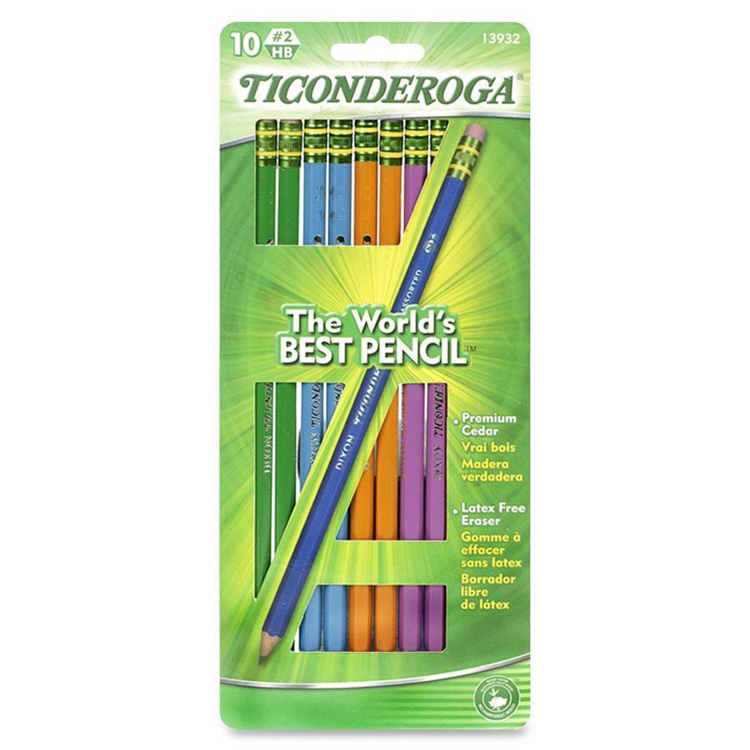 No. 2 HB pencils #2 Lead, Graphite Lead, Assorted Wood Barrel, 10 / Pack