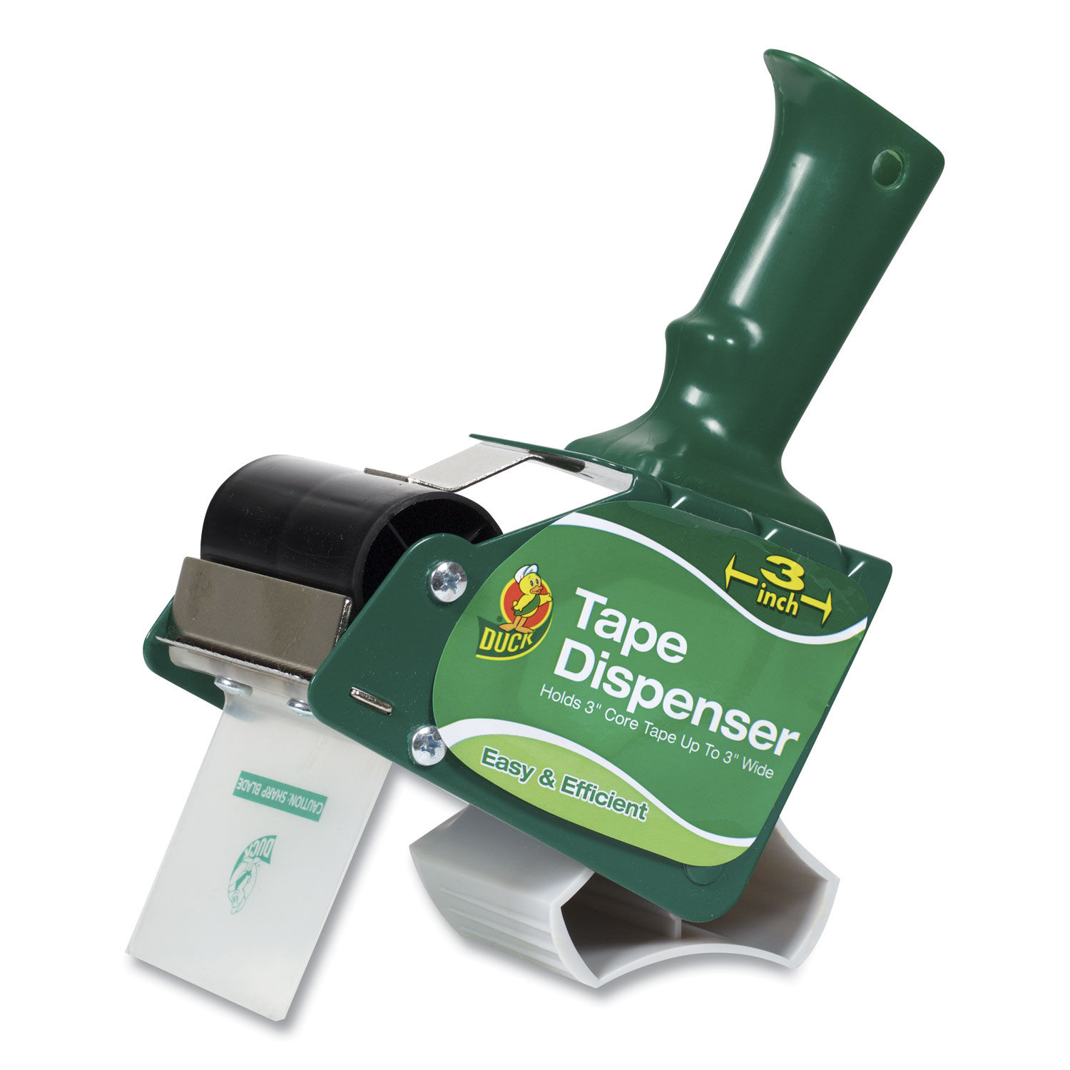 Extra-Wide Packaging Tape Dispenser 3" Core, For Rolls Up to 3" x 54.6 yds, Green