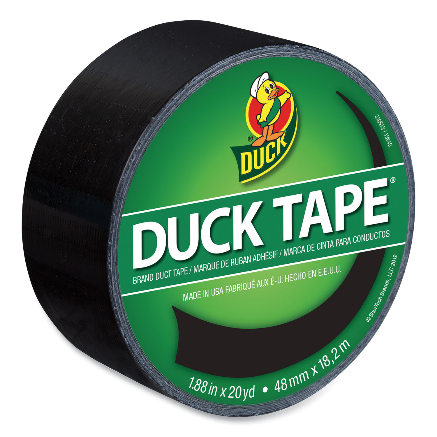 Colored Duct Tape 3" Core, 1.88" x 20 yds, Black