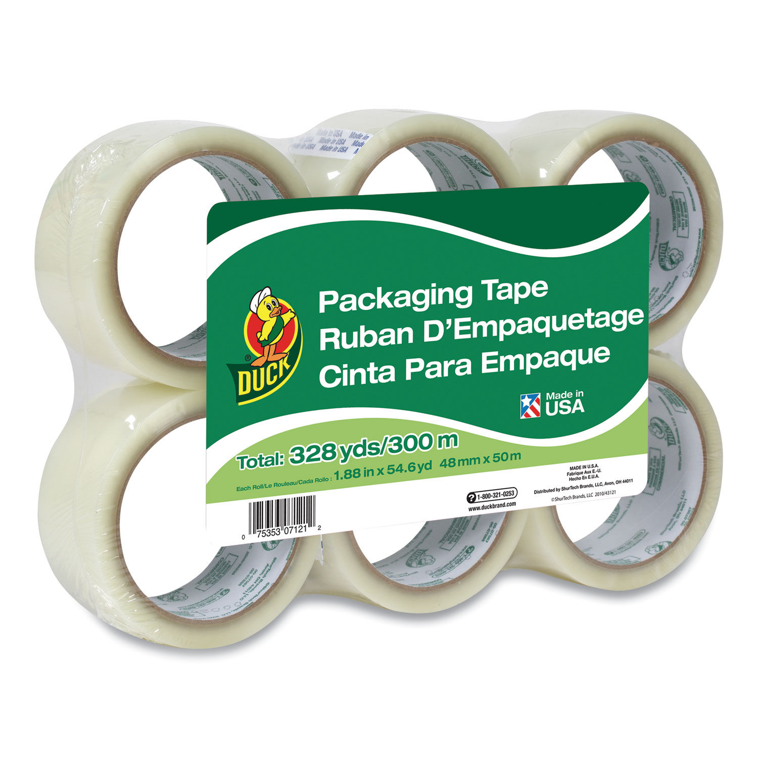 Commercial Grade Packaging Tape 3" Core, 1.88" x 55 yds, Clear, 6/Pack