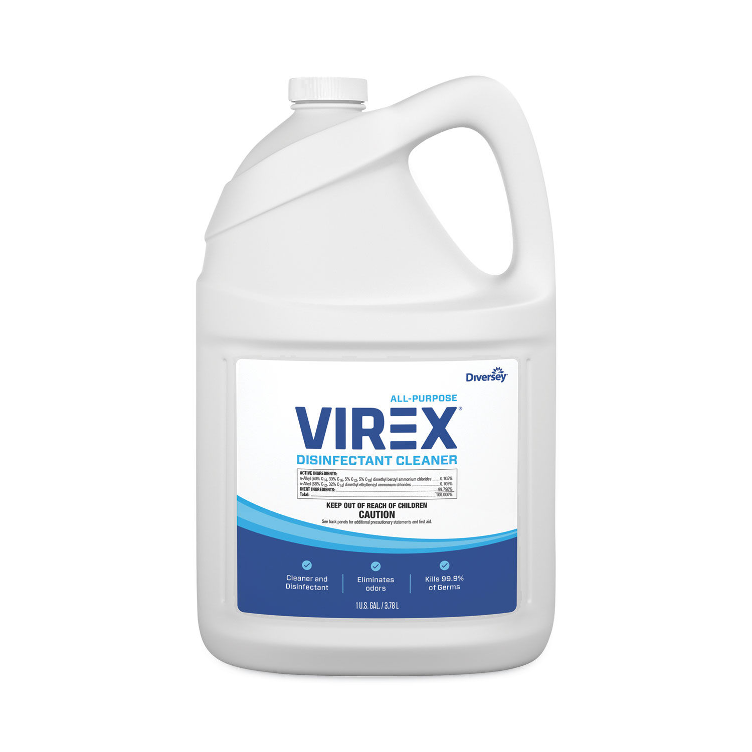 Virex All-Purpose Disinfectant Cleaner Lemon Scent, 1 gal Container, 2/Carton