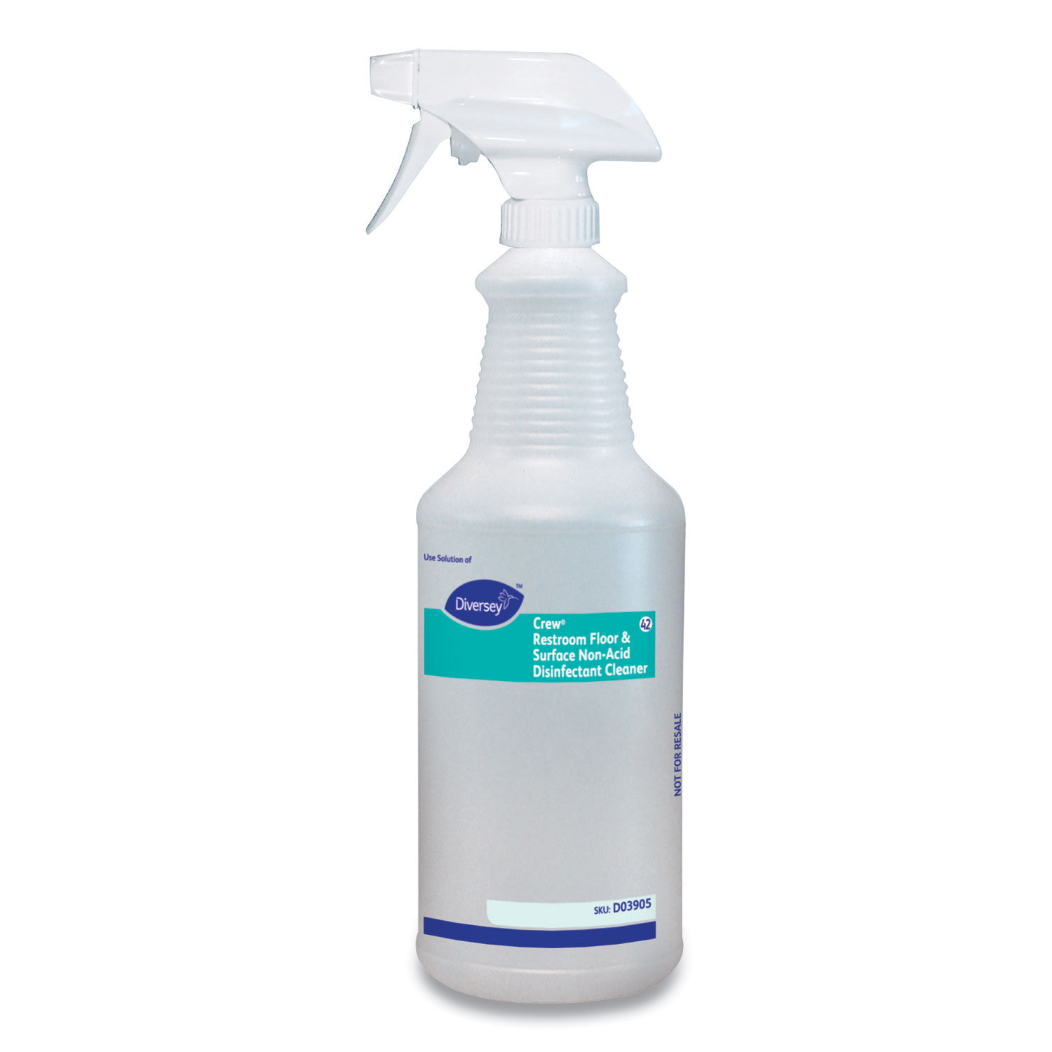 Crew Restroom Floor and Surface Non-Acid Disinfectant Cleaner Spray Bottle 32 oz White, 12/Carton