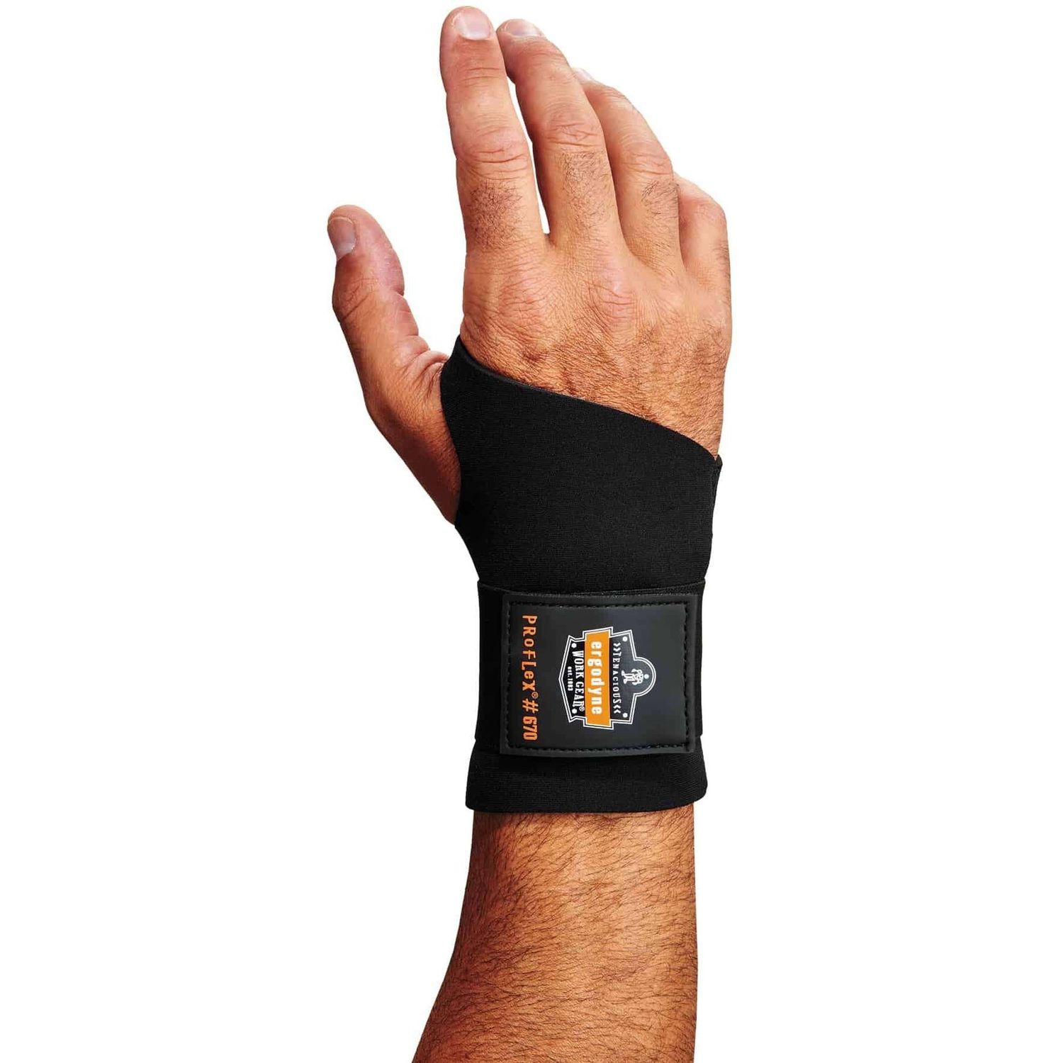 670 Ambidextrous Single Strap Wrist Support Black, Neoprene, Elastic, Woven