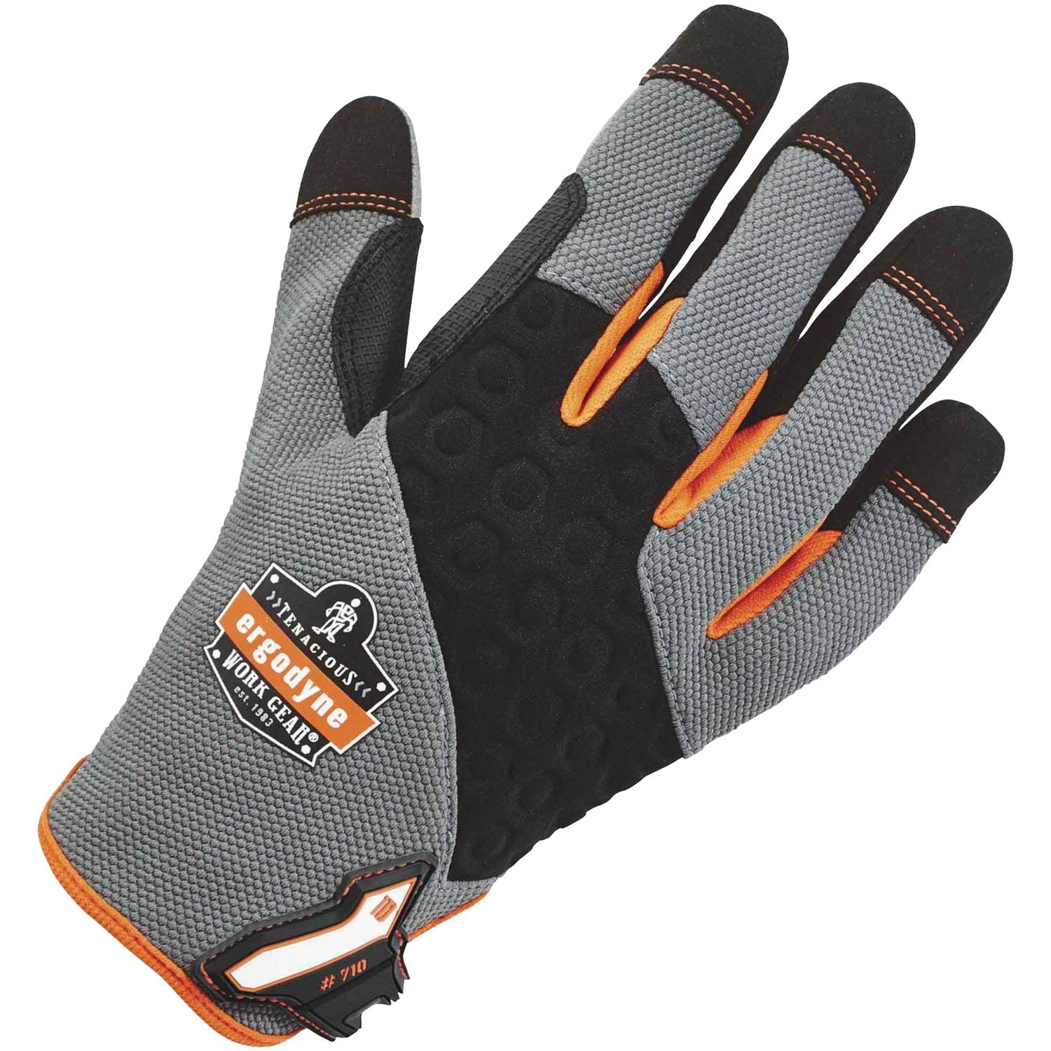 710 Heavy-Duty Utility Gloves 11 Size Number, XXL Size, Neoprene Knuckle, Poly, Black, Gray