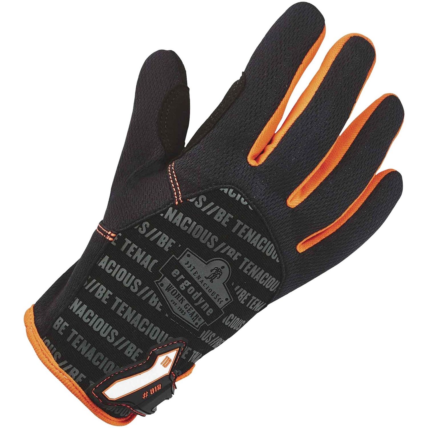 812 Standard Utility Gloves 11 Size Number, XXL Size, Synthetic Leather Palm, Poly, Black, Gray