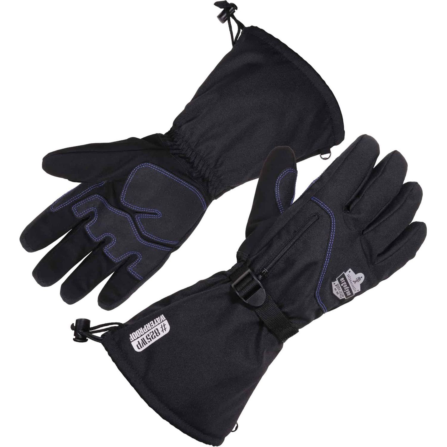 825WP Thermal Waterproof Winter Work Gloves Thermal Protection, Small Size, Neoprene Knuckle Pad, Black