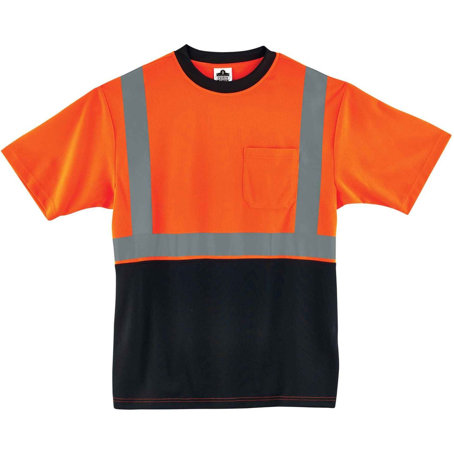 8289BK Type R Class 2 Front T-Shirt 3XL Size, Polyester, Orange, Black