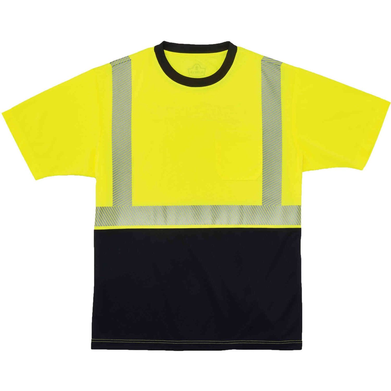 8280BK Type R Class 2 Front Performance T-Shirt Small Size, Polyester, Lime, Black