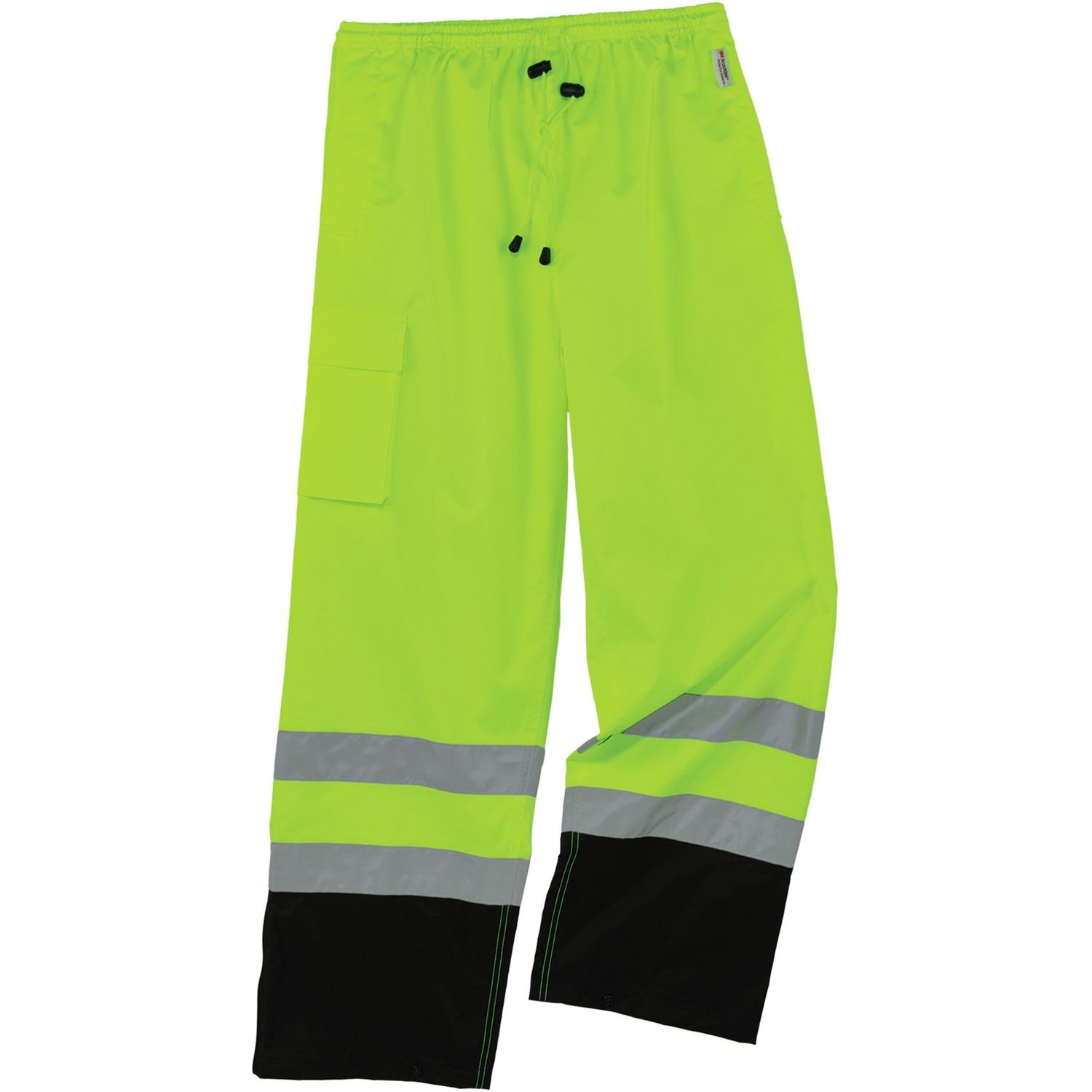8915BK Class E Bottom Rain Pants For Rain Protection, Extra Large (XL) Size, Lime, 300D Oxford Polyester, Polyurethane, Polyester Mesh
