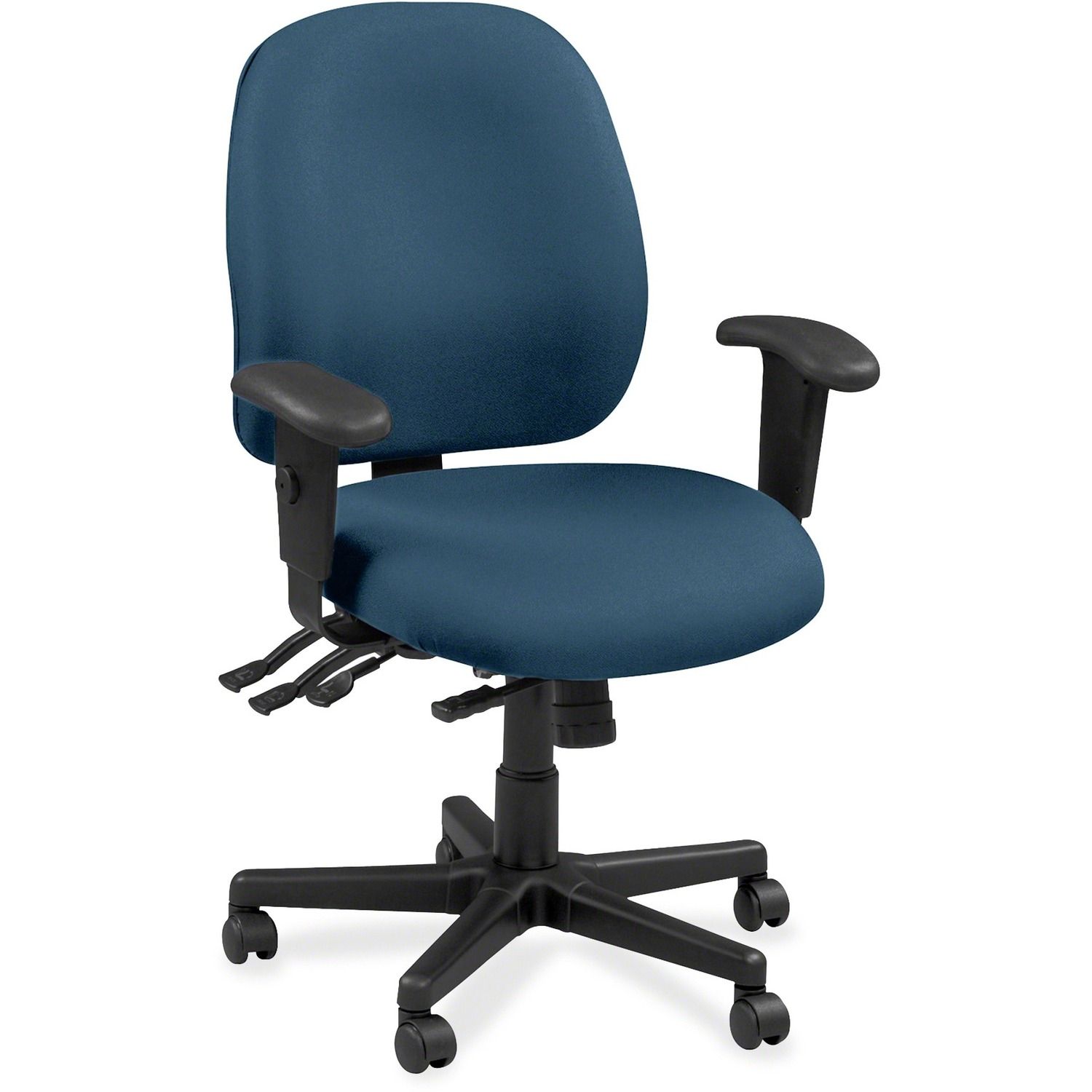 4x4 49802A Task Chair Graphite Leather Seat, Graphite Leather Back, 5-star Base, 1 Each