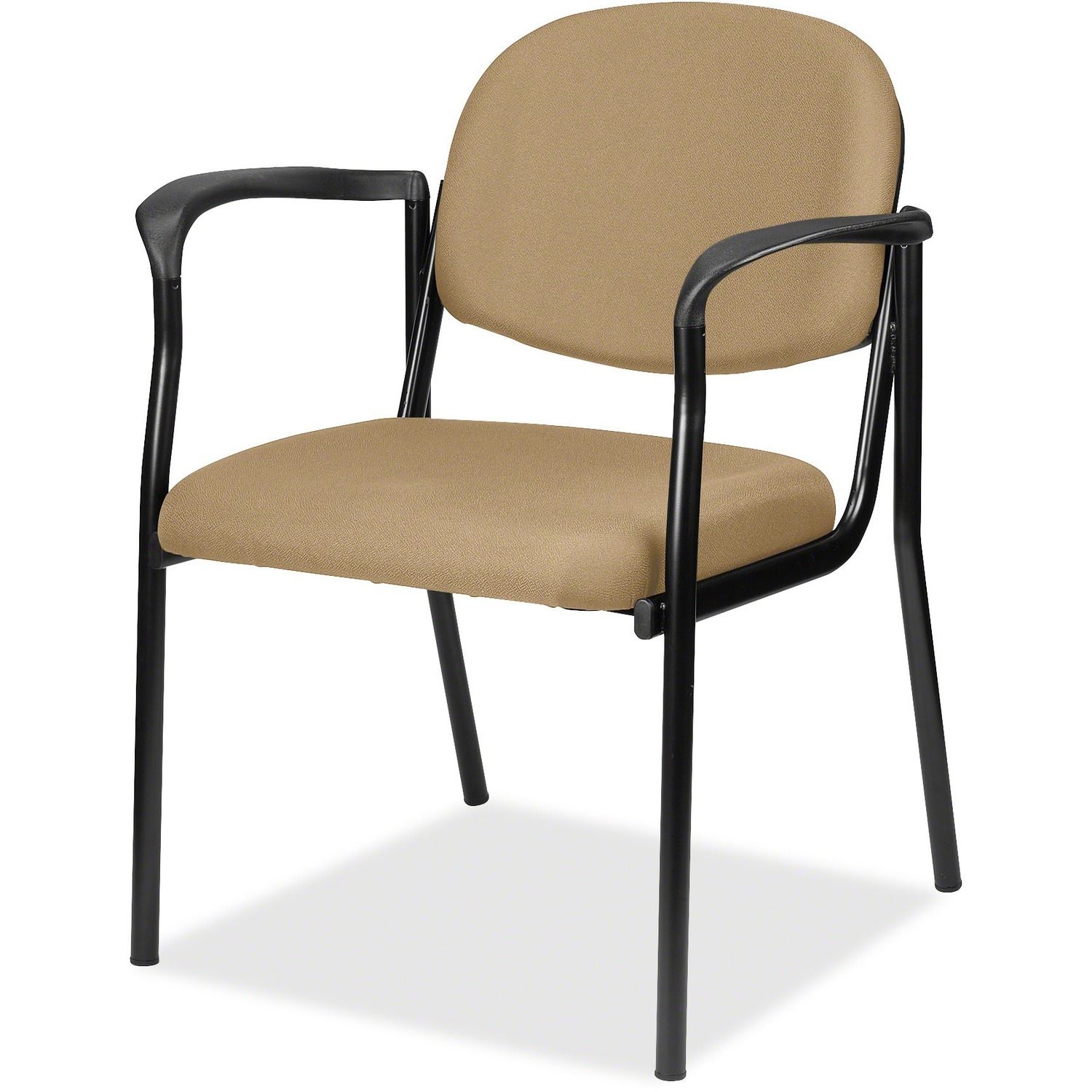 Dakota 8011 Guest Chair Beige Fabric Seat, Beige Fabric Back, Steel Frame, Four-legged Base, 1 Each