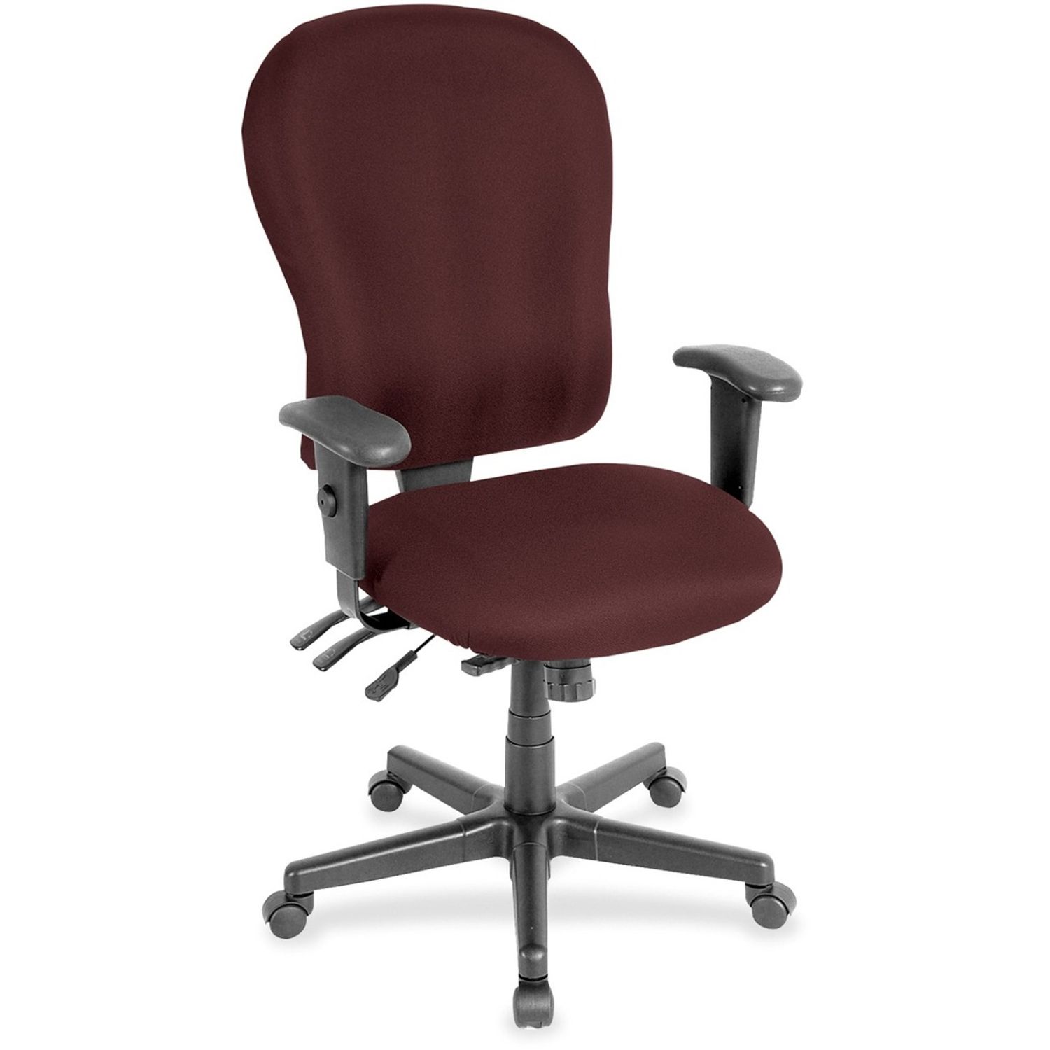 4x4xl High Back Task Chair Burgundy Fabric Seat, Burgundy Fabric Back, 5-star Base, 1 Each