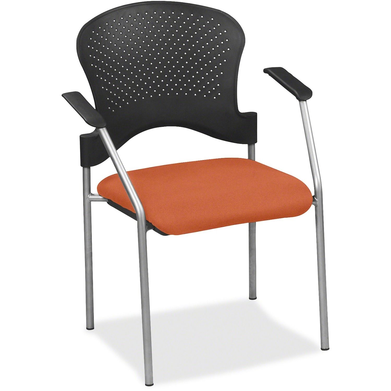 Breeze Chair without Casters Bloodshot Fabric Seat, Bloodshot Back, Gray Steel Frame, Four-legged Base, 1 Each
