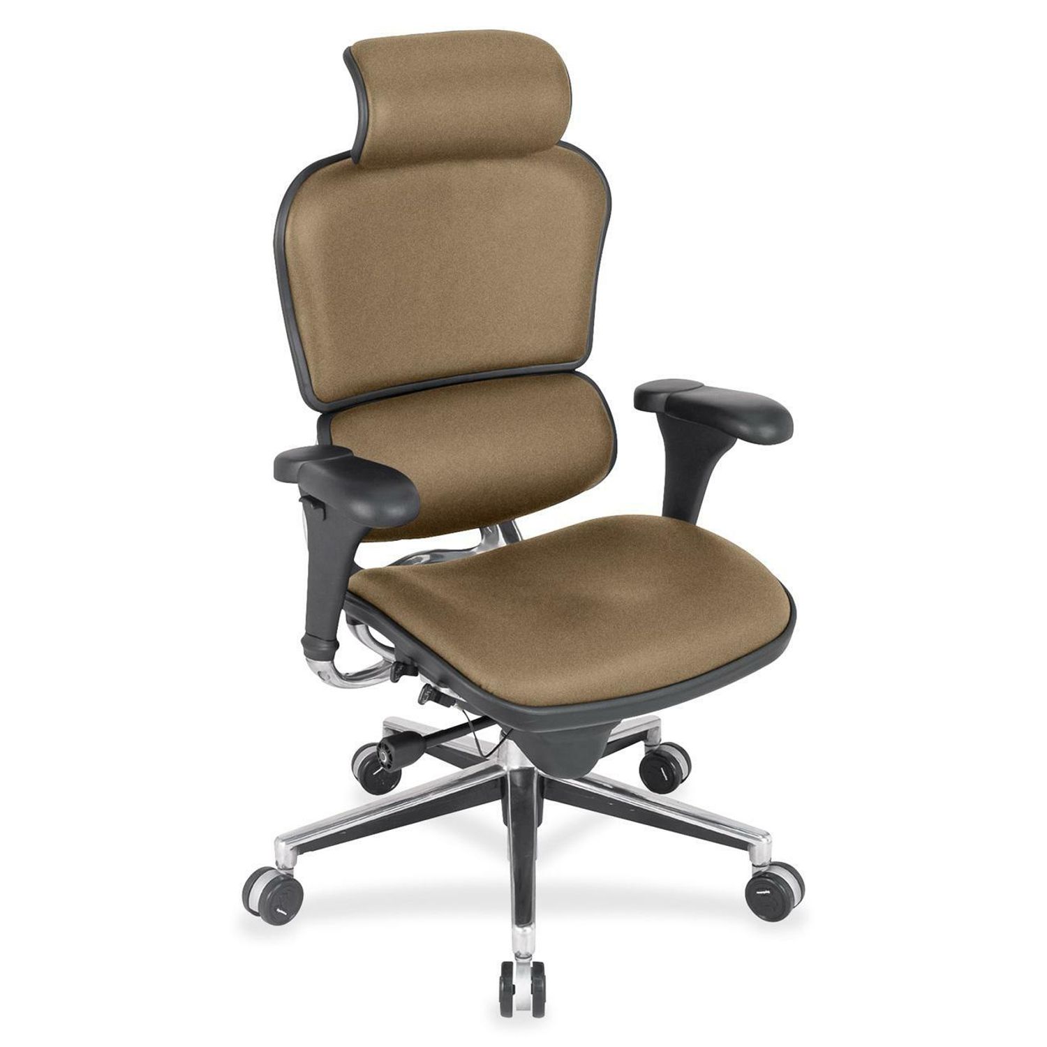 Ergohuman Leather Executive Chair Khaki Snakeskin Fabric Seat, Khaki Snakeskin Fabric Back, 5-star Base, 1 Each