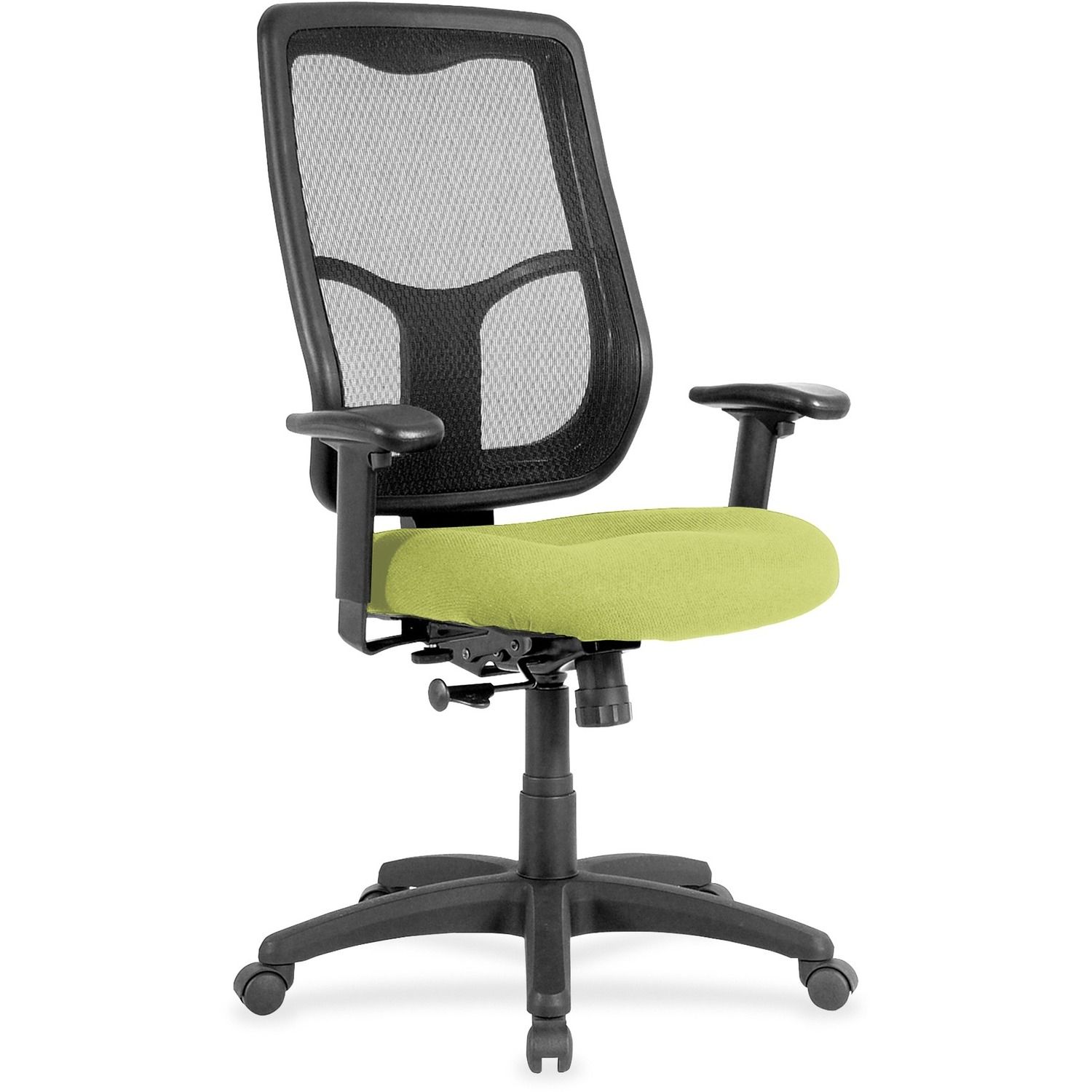 Apollo High Back Synchro Task Chair Apple Green Fabric, Vinyl Seat, High Back, 5-star Base, 1 Each
