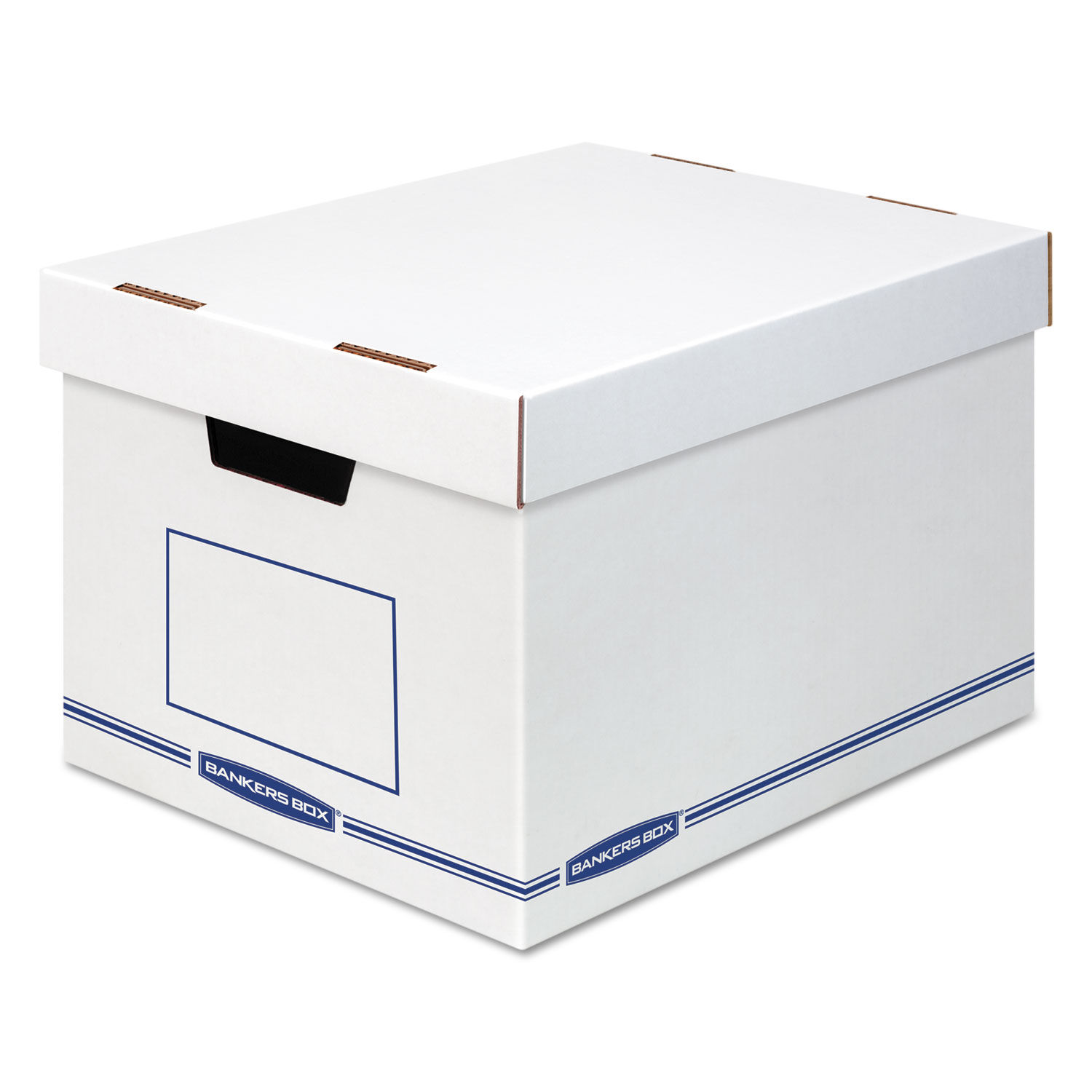 Organizer Storage Boxes X-Large, 12.75" x 16.5" x 10.5", White/Blue, 12/Carton