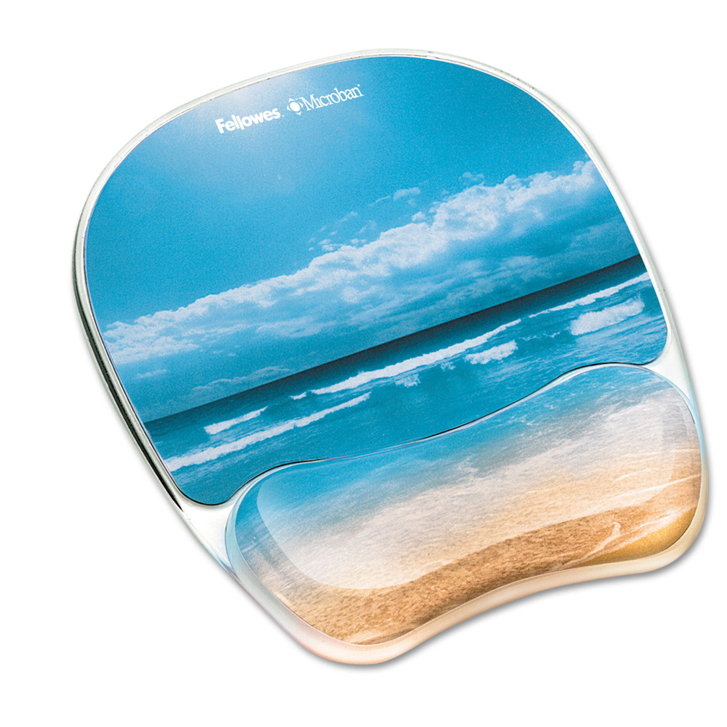 Photo Gel Mouse Pad with Wrist Rest with Microban Protection 7.87 x 9.25, Sandy Beach Design