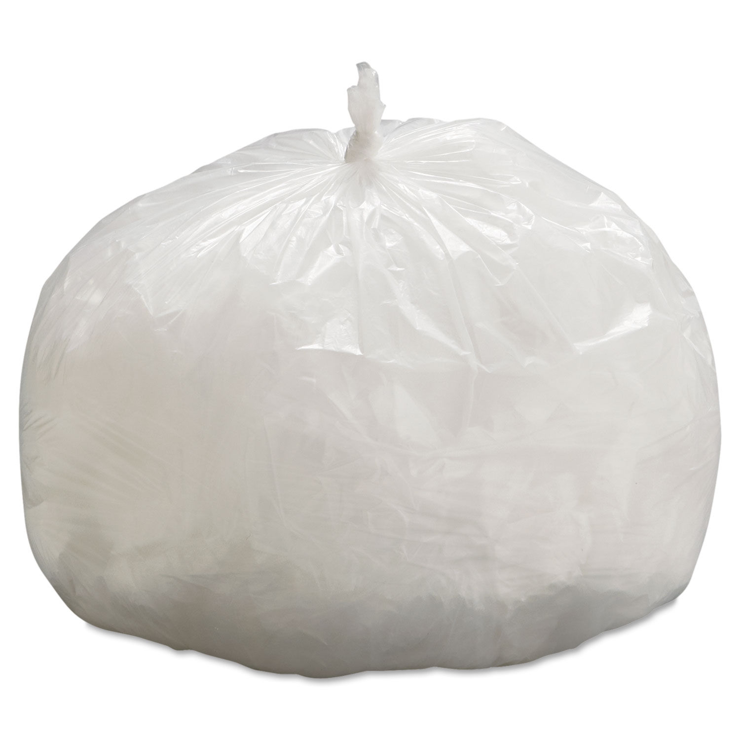 High-Density Can Liners 33 gal, 9 microns, 33" x 39", Natural, 25 Bags/Roll, 20 Rolls/Carton