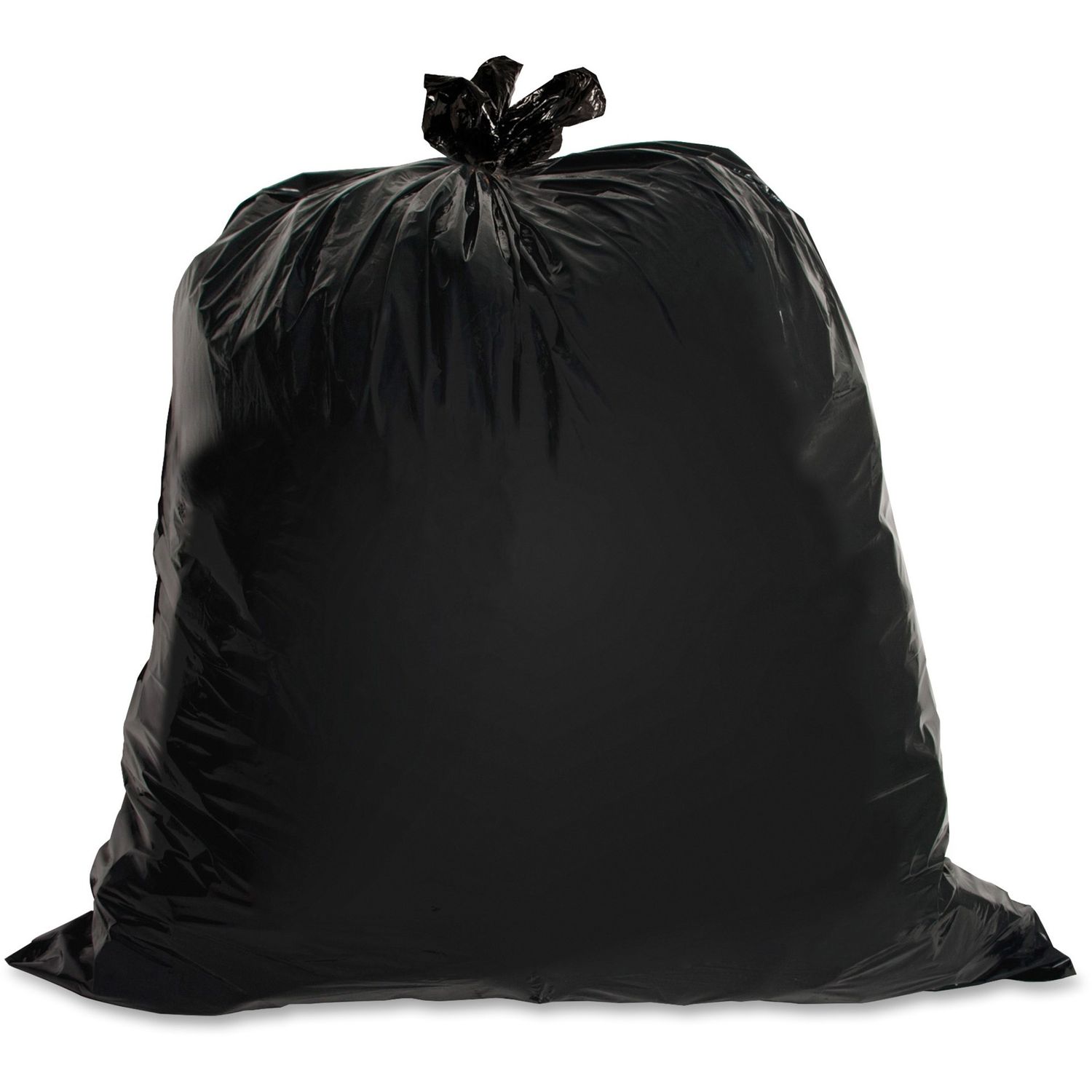 Heavy-Duty Trash Can Liners Medium Size, 30 gal, 30" Width x 36" Length x 1.50 mil (38 Micron) Thickness, Low Density, Black, 100/Carton