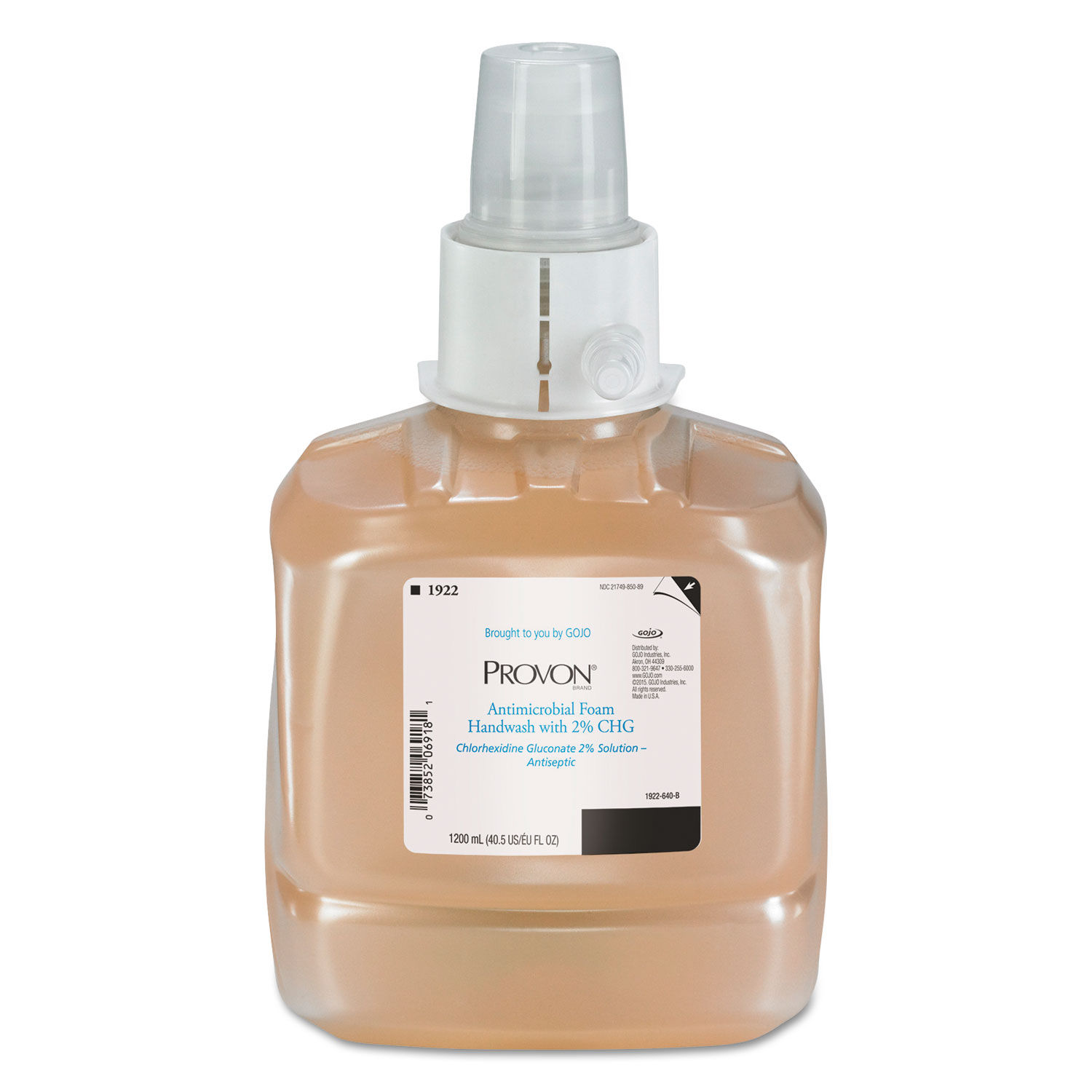 Antimicrobial Foam Handwash Fragrance-Free, 1,200 mL, 2/Carton