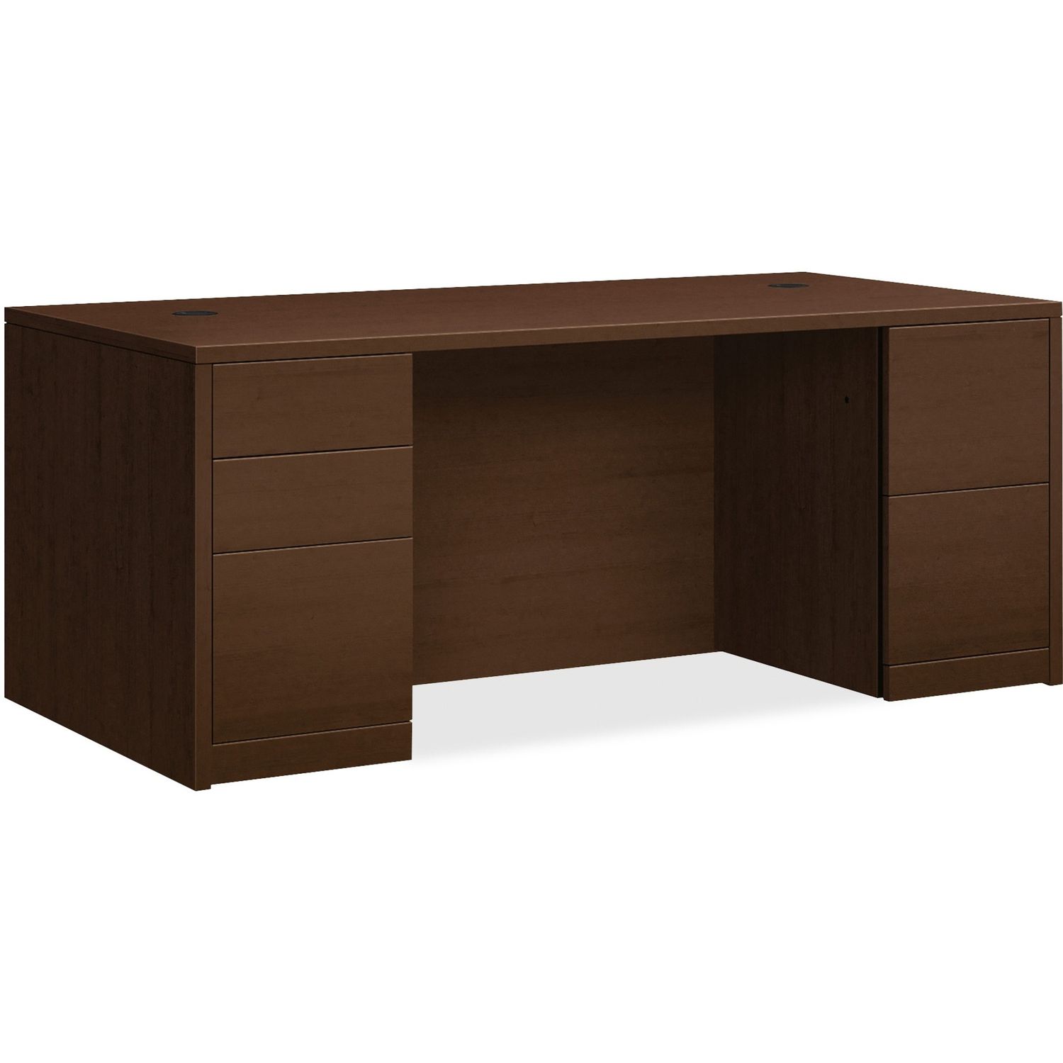 10500 Series Double Pedestal Desk - 5-Drawer 72" x 36" x 29.5" , 72" x 36"Work Surface, 1" Edge, 5 x Box Drawer(s), File Drawer(s), Double Pedestal on Left/Right Side, Smooth Edge