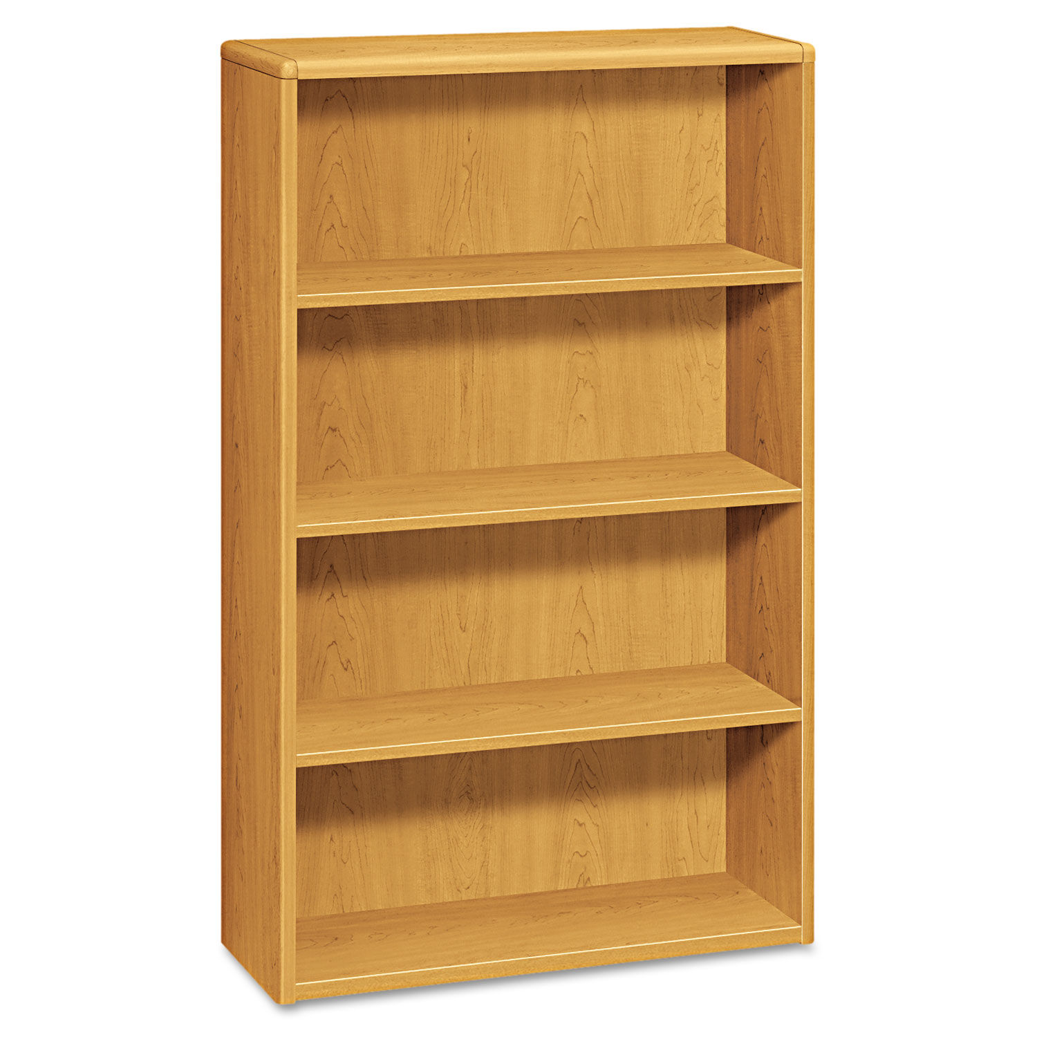 10700 Series Wood Bookcase Four-Shelf, 36w x 13.13d x 57.13h, Harvest