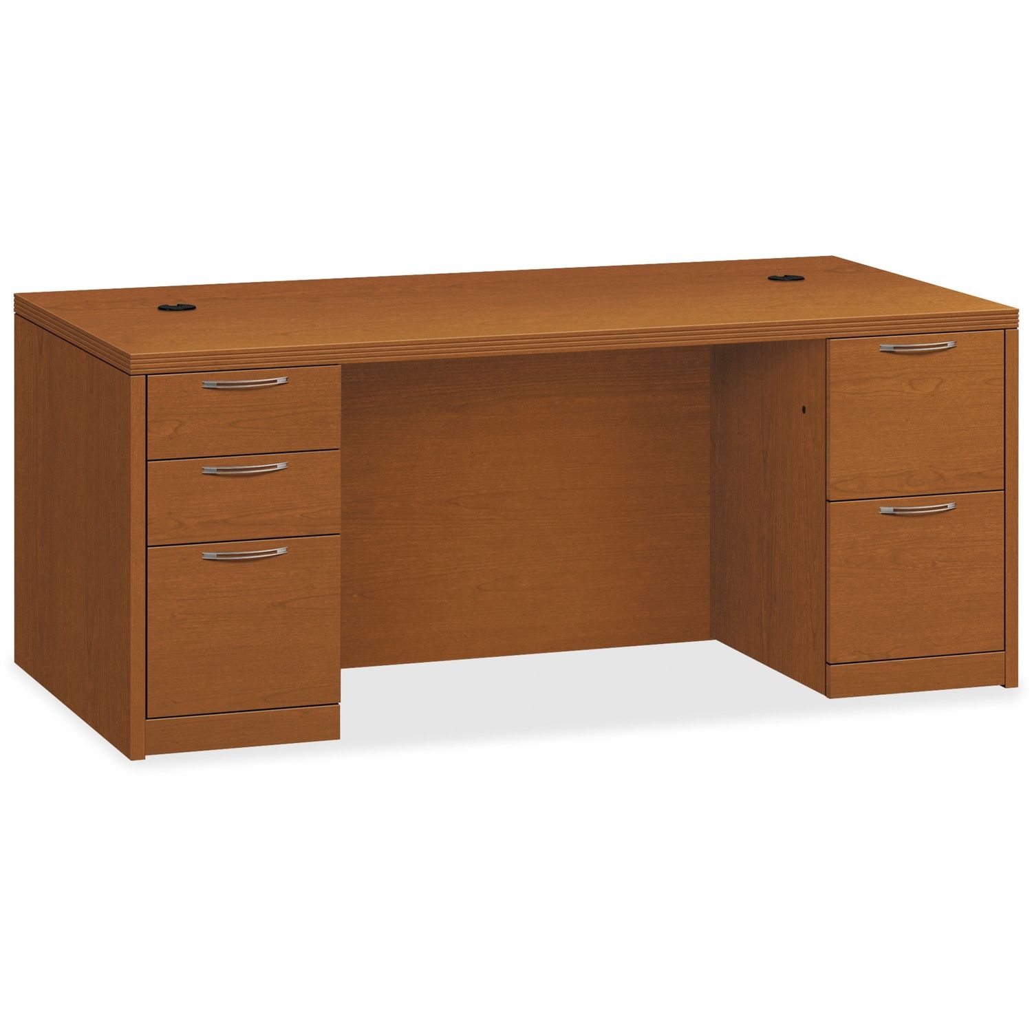 Valido Double Pedestal Desk 72"W - 5-Drawer, 72" x 36" x 29.5" x 1.5", 5 x Box Drawer(s), File Drawer(s), Double Pedestal on Left/Right Side, Ribbon Edge, Material: Particleboard