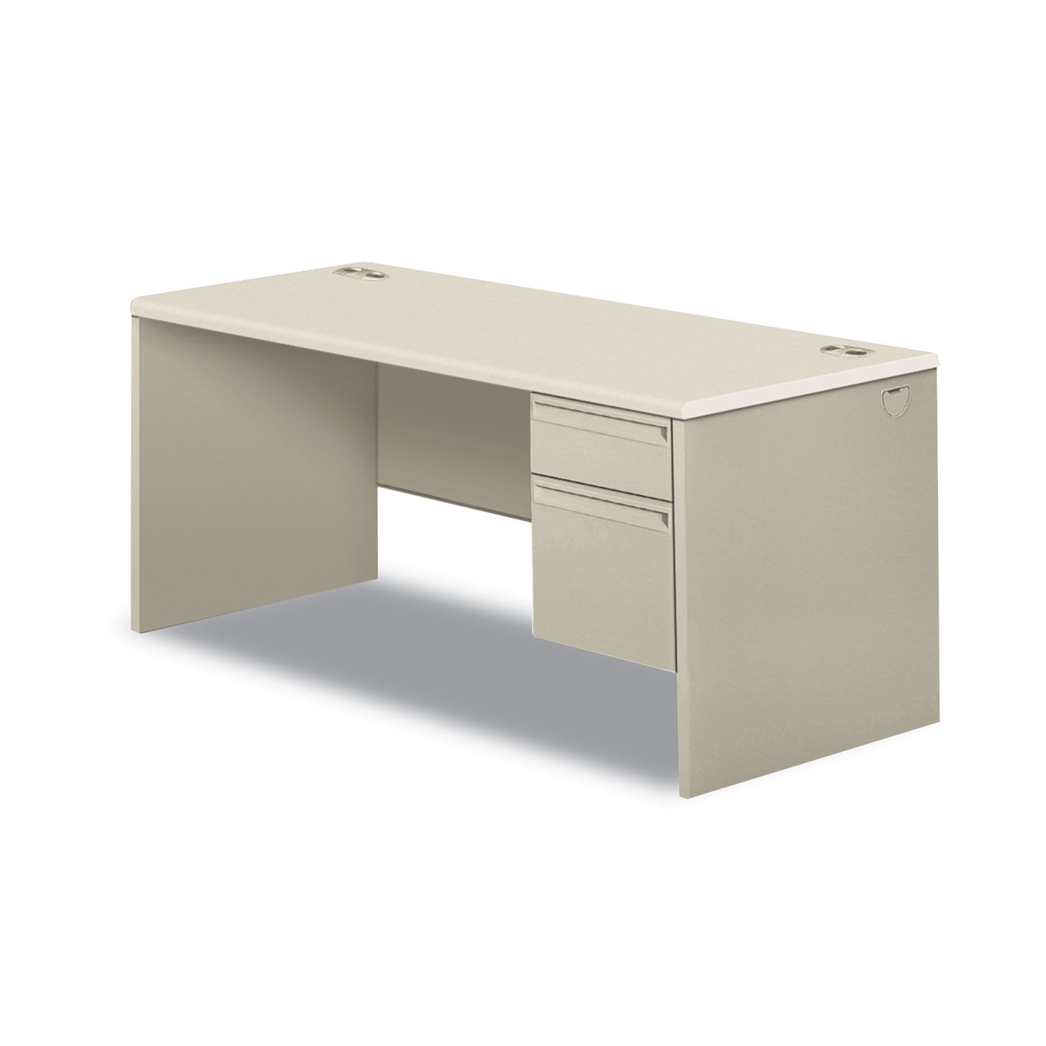 38000 Series Right Pedestal Desk 66" x 30" x 30", Light Gray/Silver