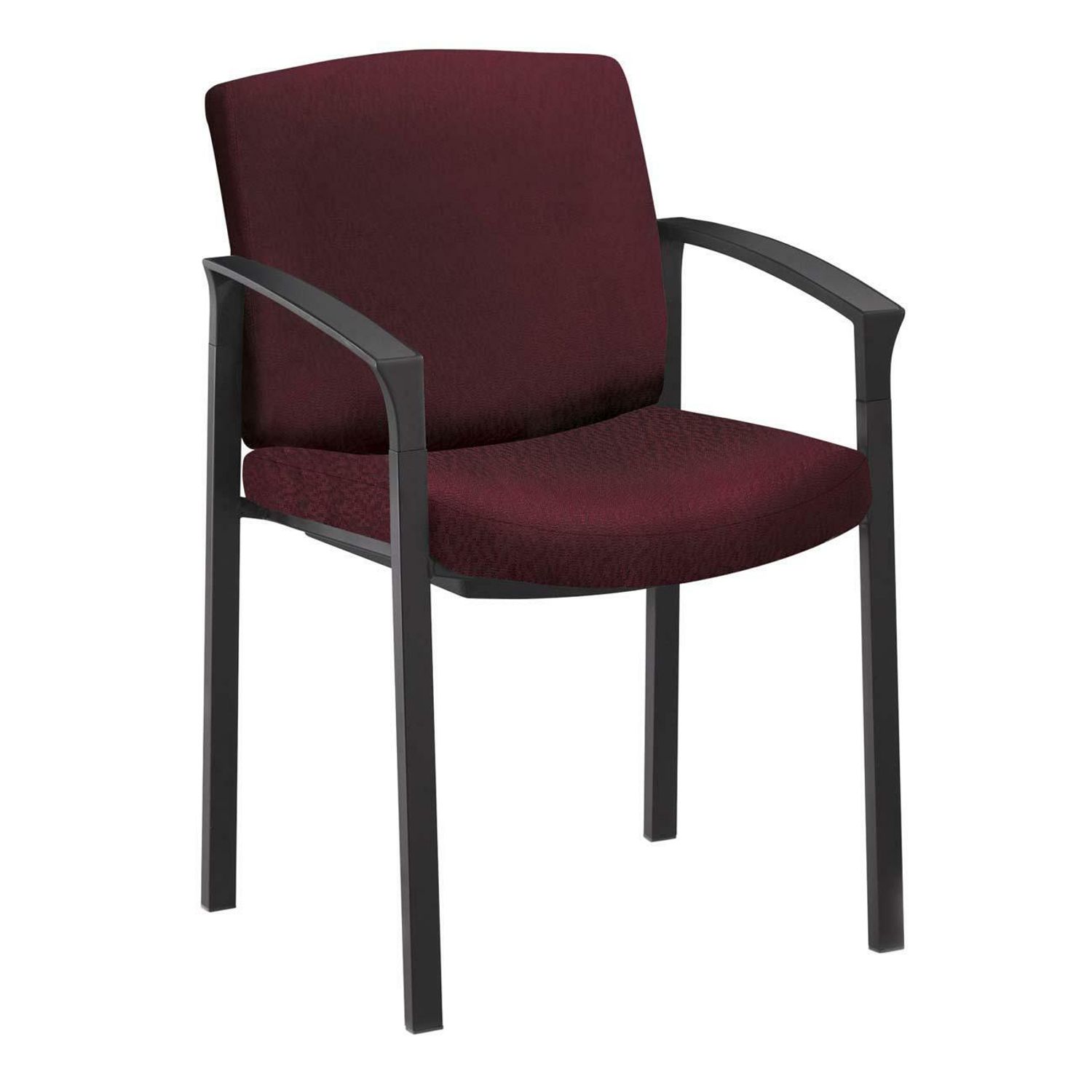 Park Avenue 5060 Series Guest Chair Wine Fabric Seat, Black Frame, 1 Each