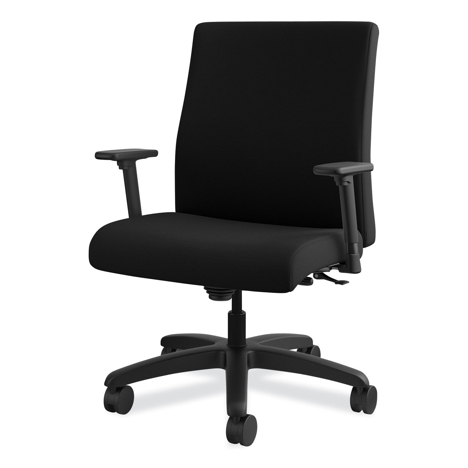 Ignition Series Big/Tall Mid-Back Work Chair Supports Up to 450 lb, 17" to 20" Seat Height, Black