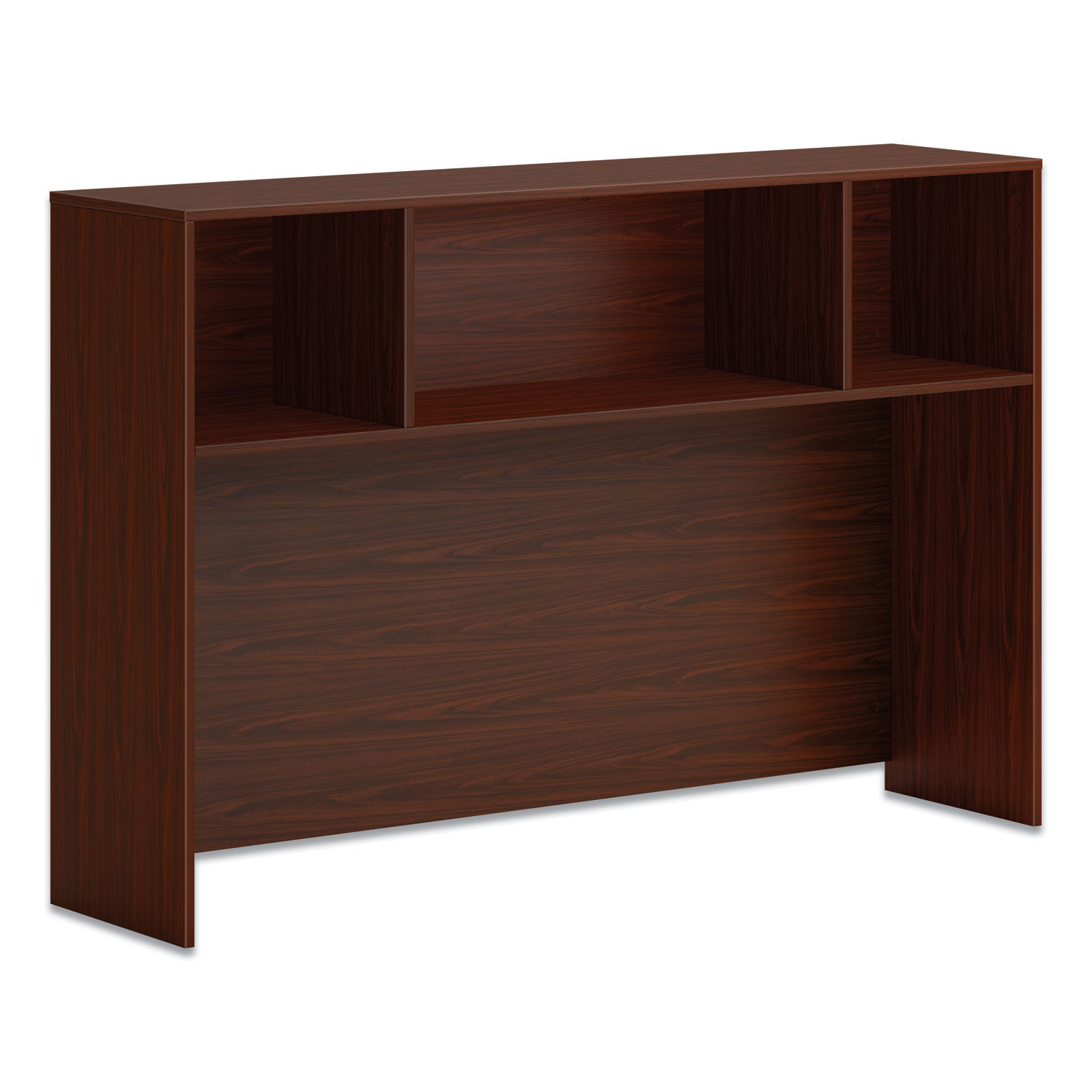 Mod Desk Hutch 3 Compartments, 60 x 14 x 39.75, Traditional Mahogany