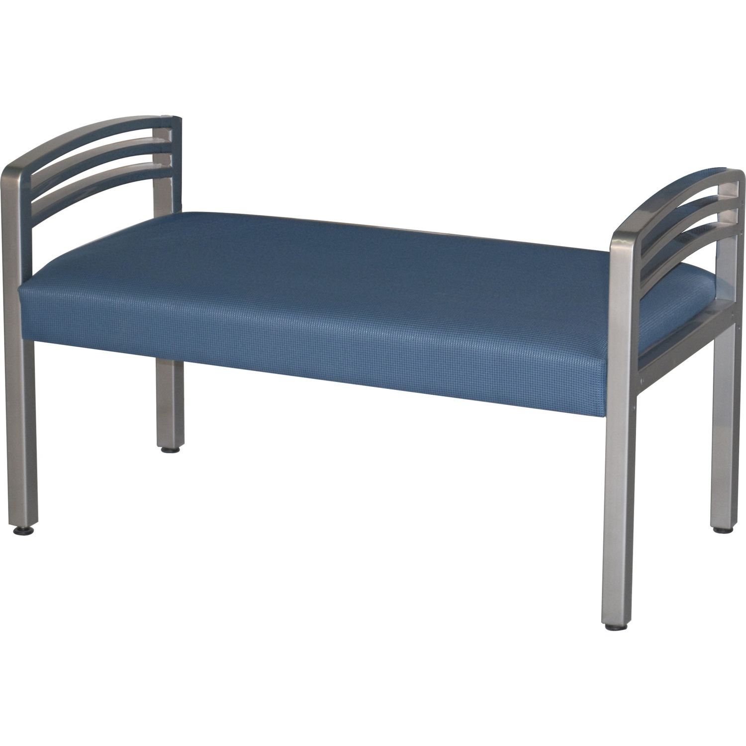 Trados 918MET Bench Free Evening Polyester Seat, Metal, Steel Frame, Four-legged Base, Silver Reflectra Metallic, 1 Each