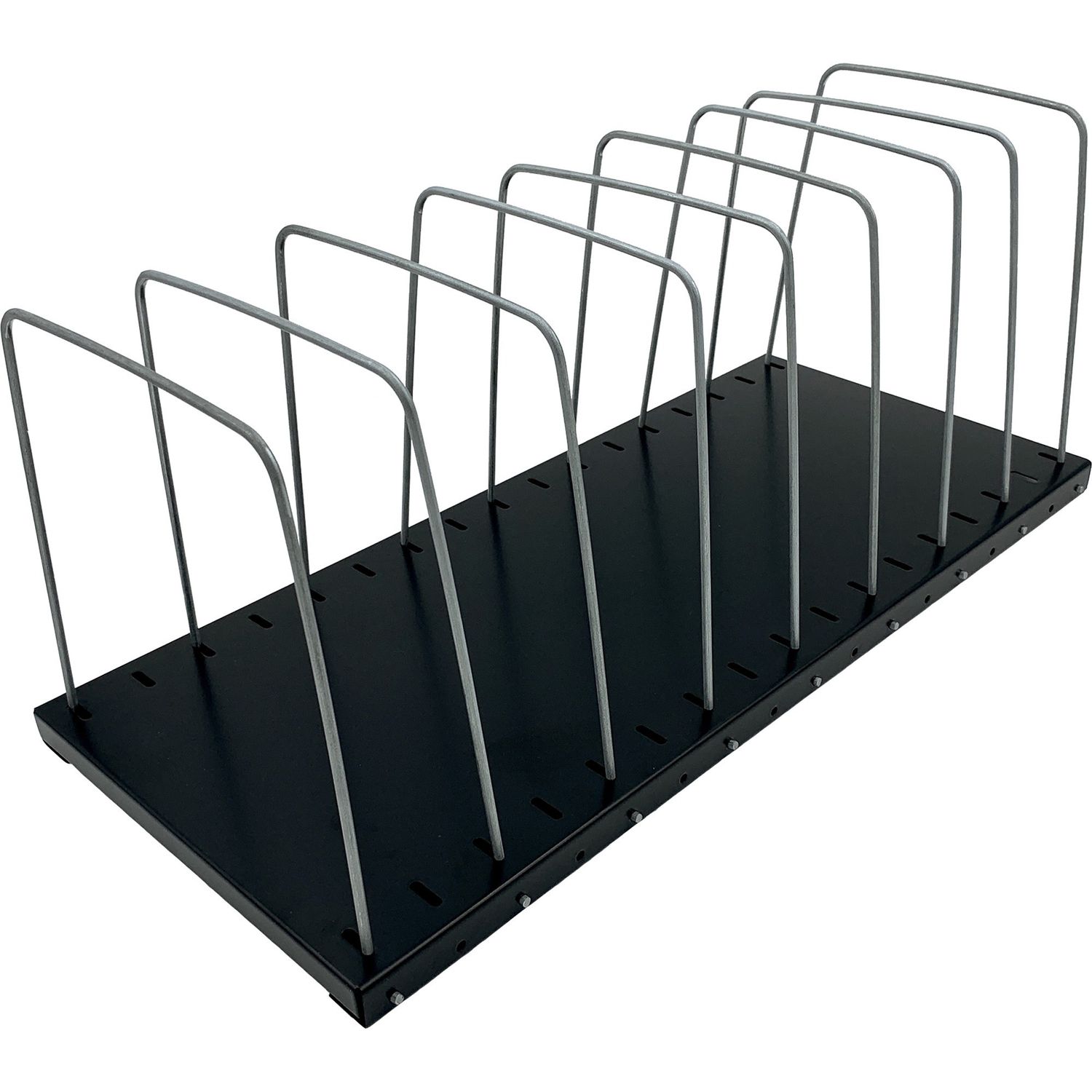 Metal Wire Vertical Slots Organizer/Sorter 8 Compartment(s), 7.5" Height x 18.3" Width x 8" Depth, 1 Each