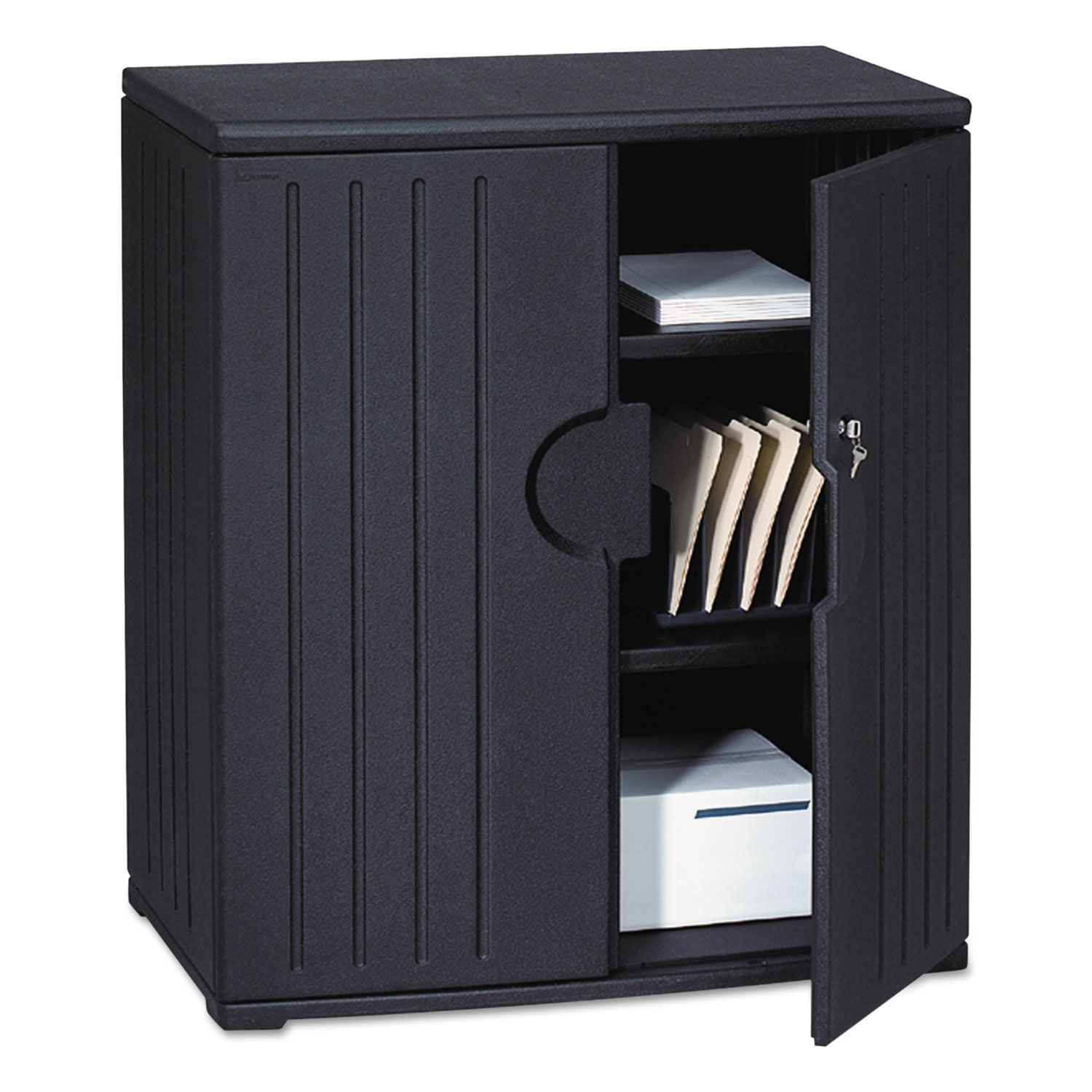 Rough n Ready Storage Cabinet Two-Shelf, 36w x 22d x 46h, Black