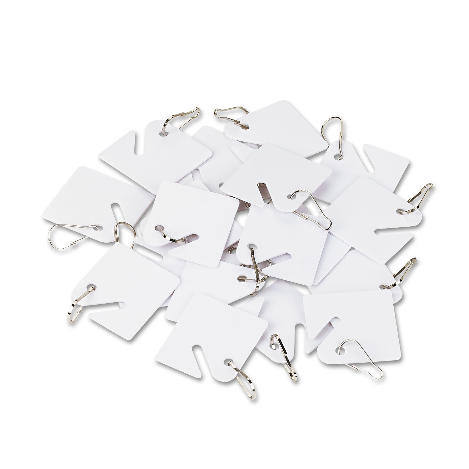 Replacement Slotted Key Cabinet Tags 1.63 x 1.5, White, 20/Pack