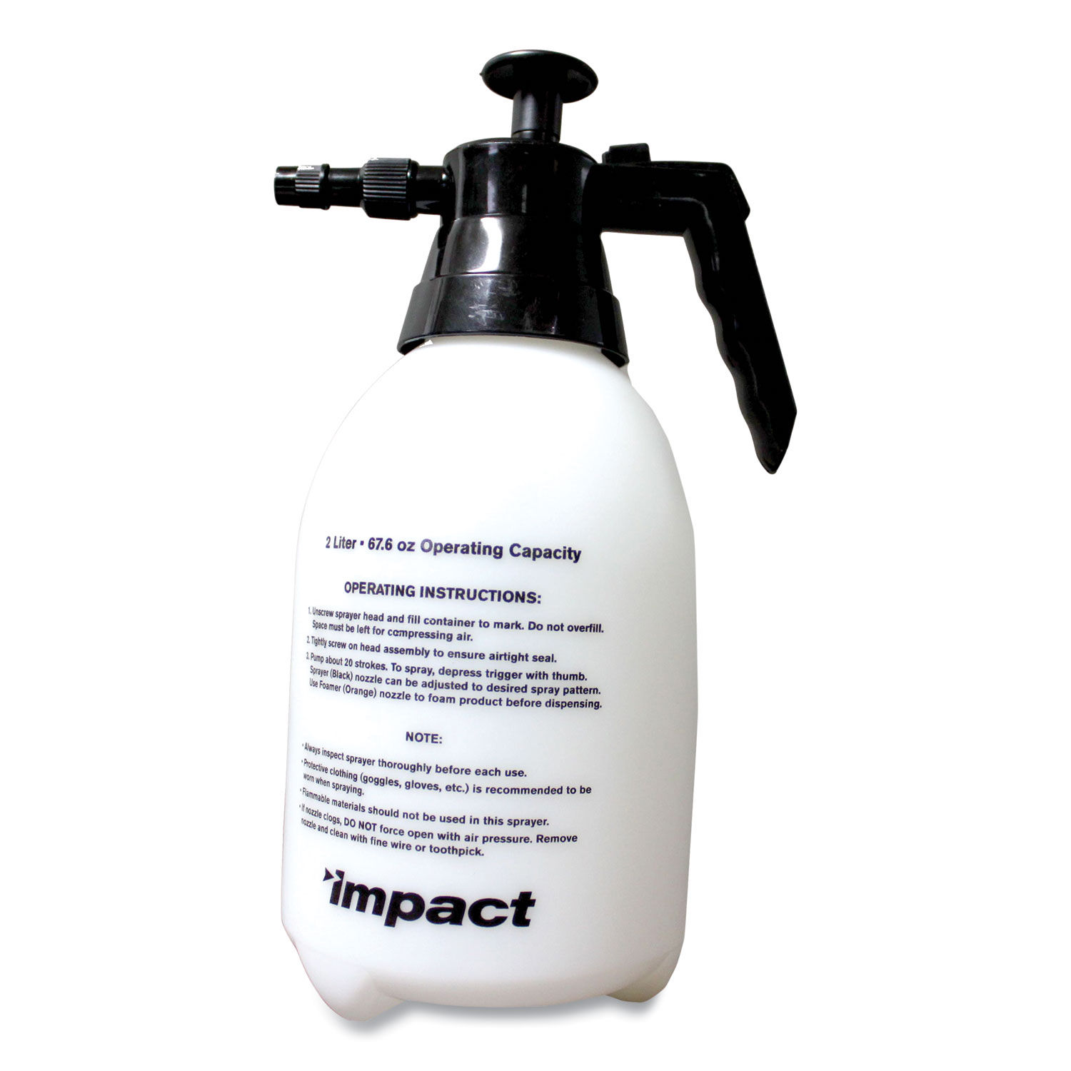 Pump-Up Sprayer/Foamer 64 oz, Translucent White/Black