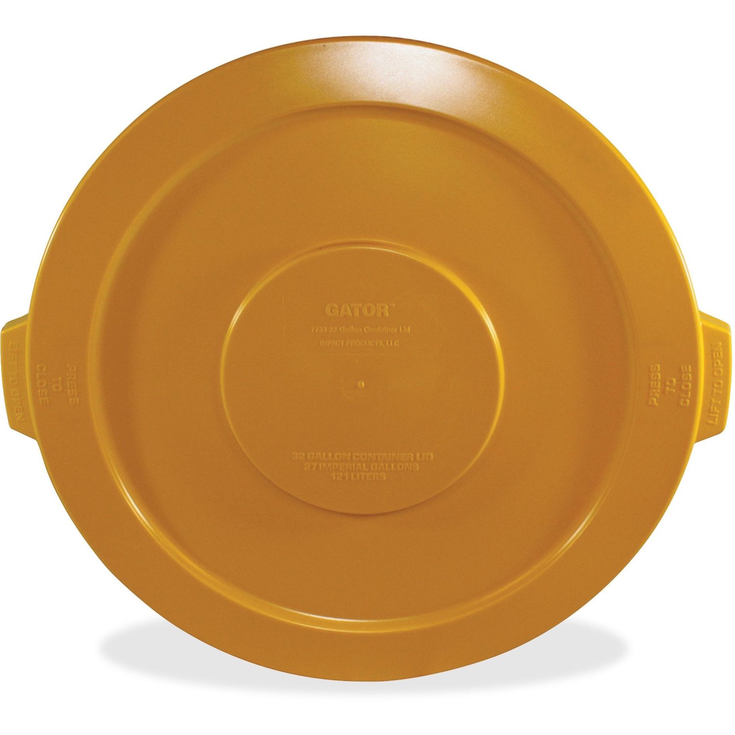 32-gallon Container Lid Round, Polyethylene, Resin, Plastic, 1 Each, Yellow