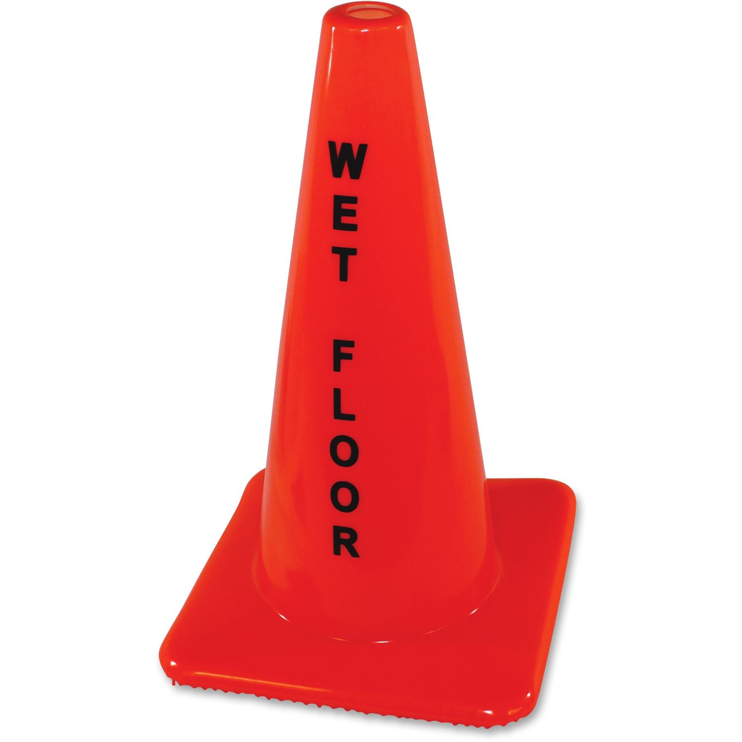 Wet Floor Orange Safety Cone 1 Each, Wet Floor Print/Message, 10" Width, Cone Shape, Heavy Duty, Vinyl, Orange