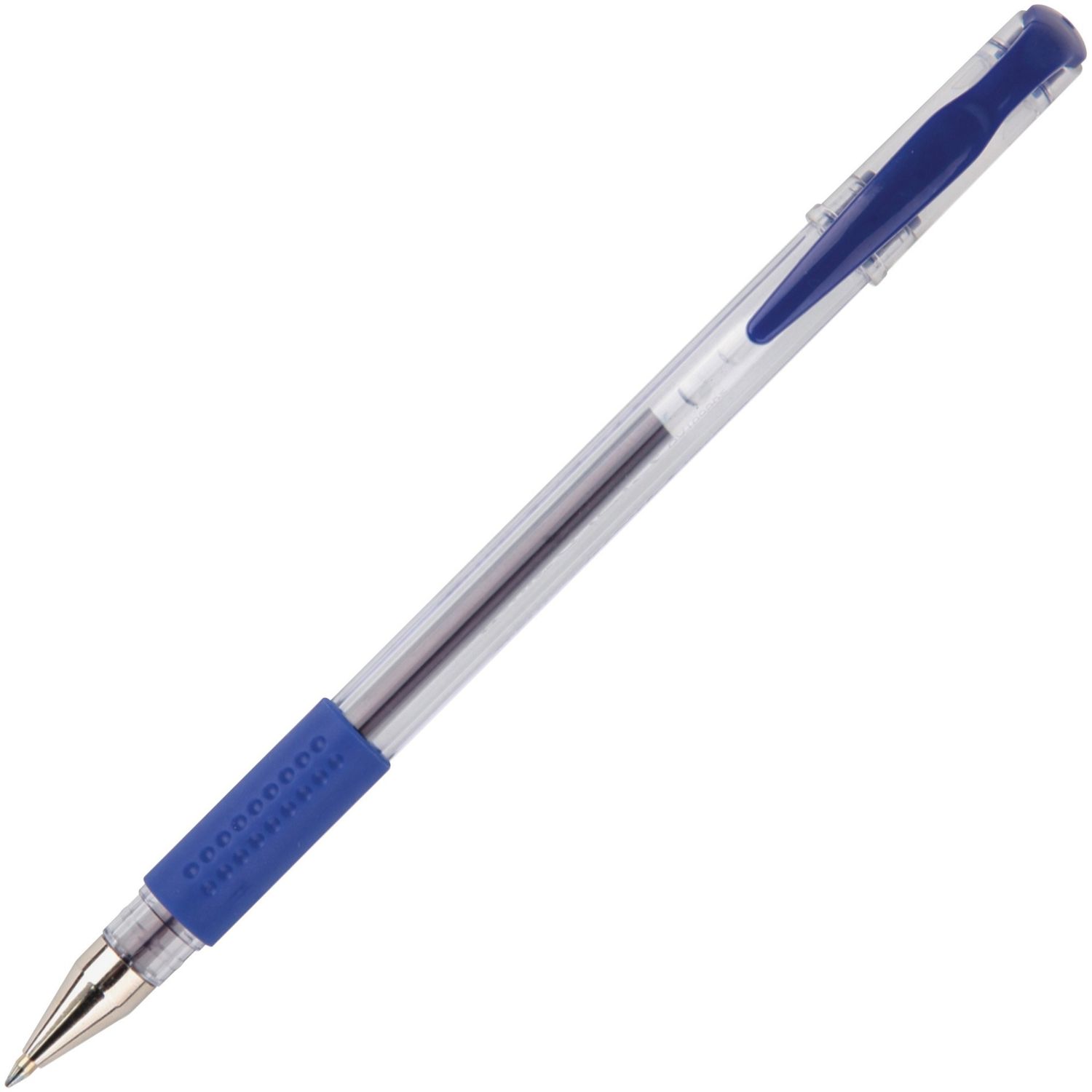 Gel Ink Stick Pens Blue Gel-based Ink, Clear Barrel, 12 / Dozen