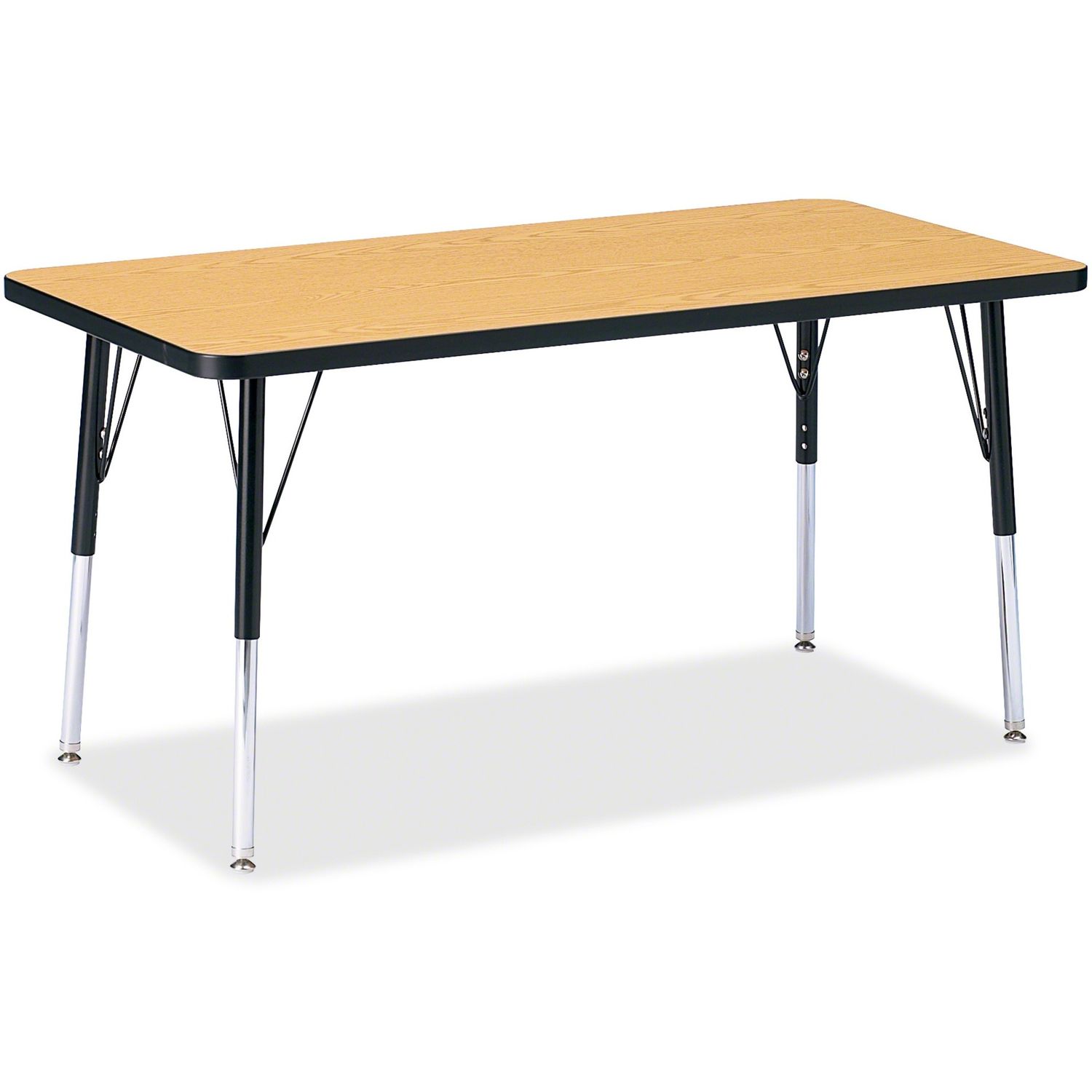 Berries Adult Height Color Top Rectangle Table Black Oak Rectangle, Laminated Top, Four Leg Base, 4 Legs, 48" Table Top Length x 24" Table Top Width x 1.13" Table Top Thickness, 31" Height