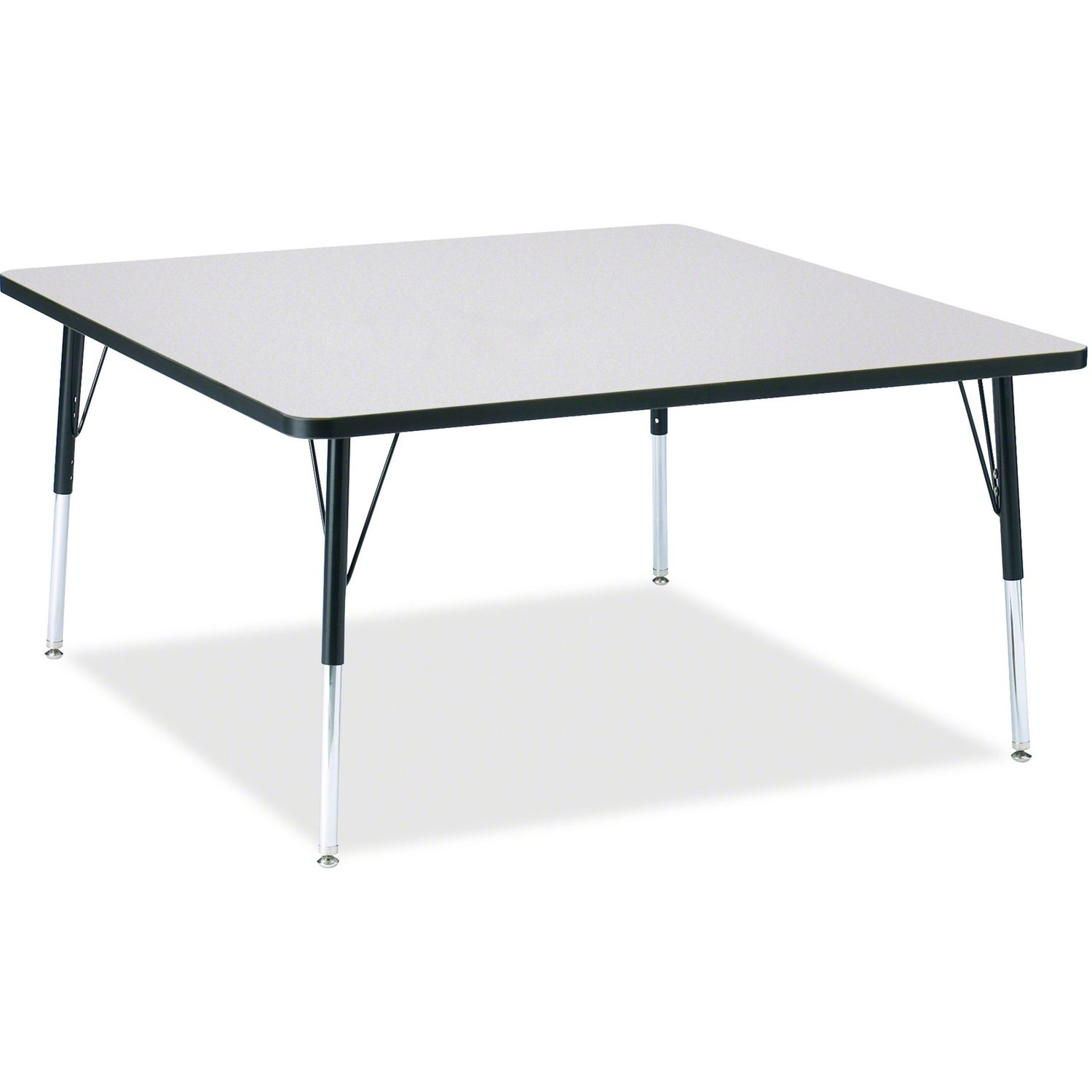 Berries Adult Height Prism Color Edge Square Table Black Square, Laminated Top, Four Leg Base, 4 Legs, 48" Table Top Length x 48" Table Top Width x 1.13" Table Top Thickness, 31" Height