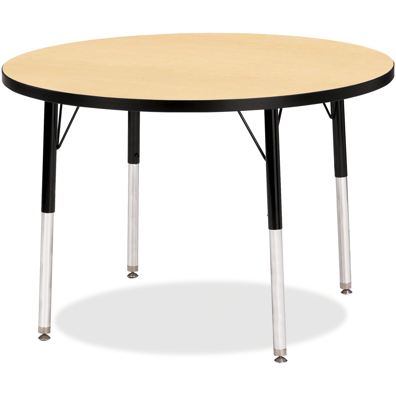 Berries Adult Height Color Top Round Table Laminated Round, Maple Top, Four Leg Base, 4 Legs, 1.13" Table Top Thickness x 36" Table Top Diameter, 31" Height, Assembly Required, Powder Coated, Steel